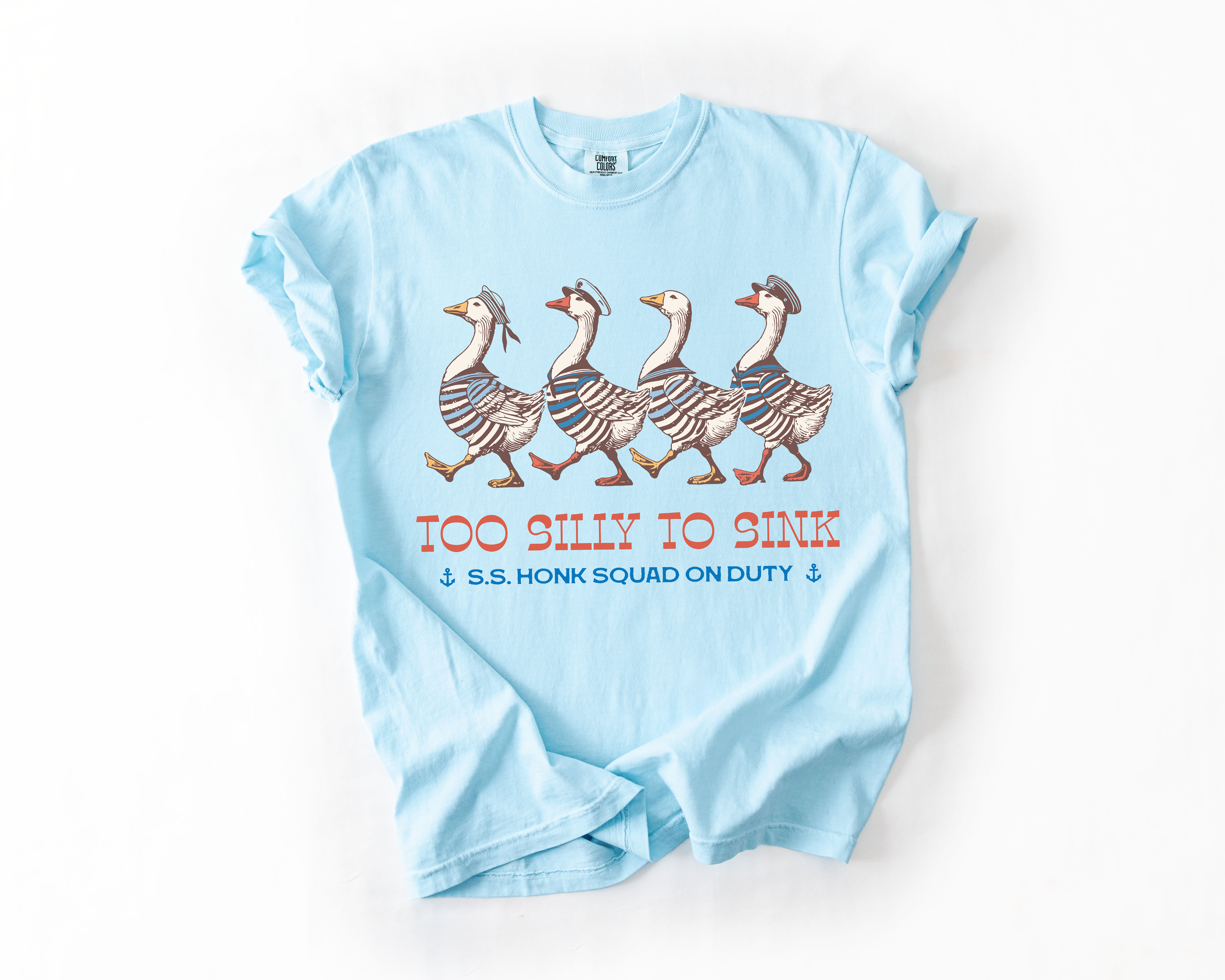 Too Silly To Sink Goose Beach Vacation Summer Travel Sundrenched Holiday Sun Edition Comfort Colors Tee