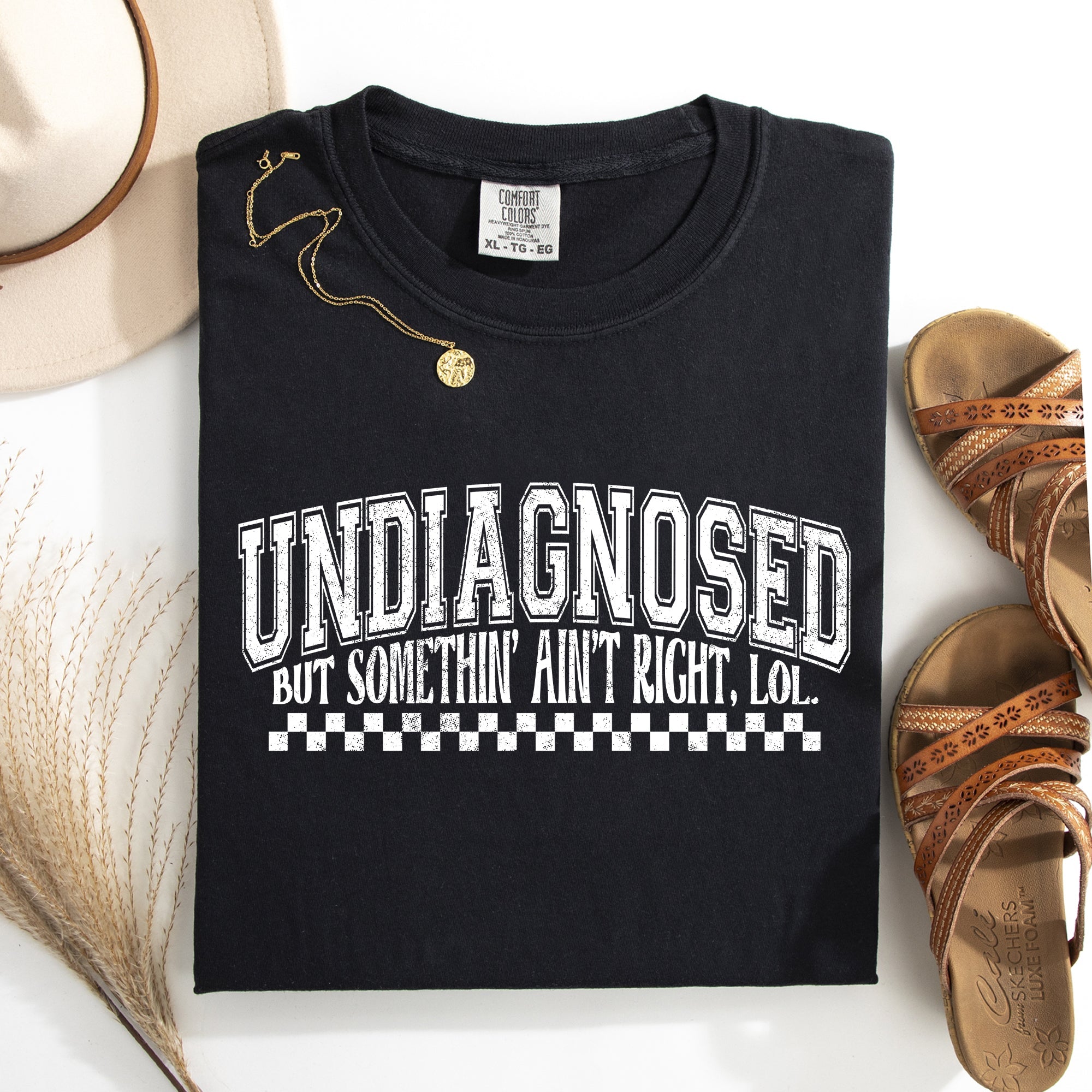 Undiagnosed, But Something Ain't Right Funny Tism Mental Health Sassy Comfort Colors Tee