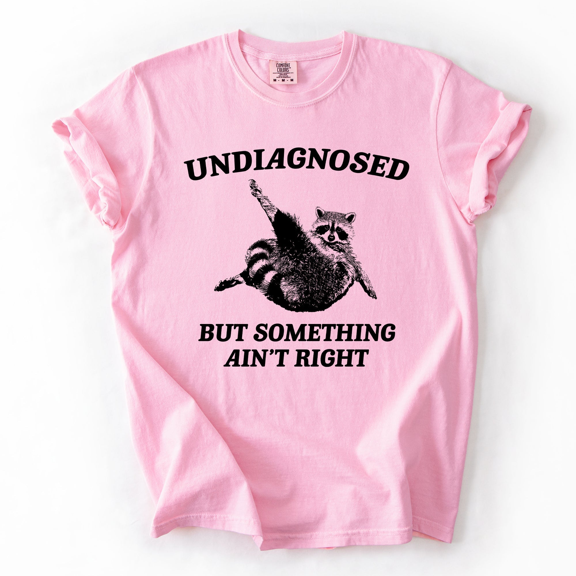 Undiagnosed, But Something Ain't Right, Raccoon Illustrated Graphic Comfort Colors Tee