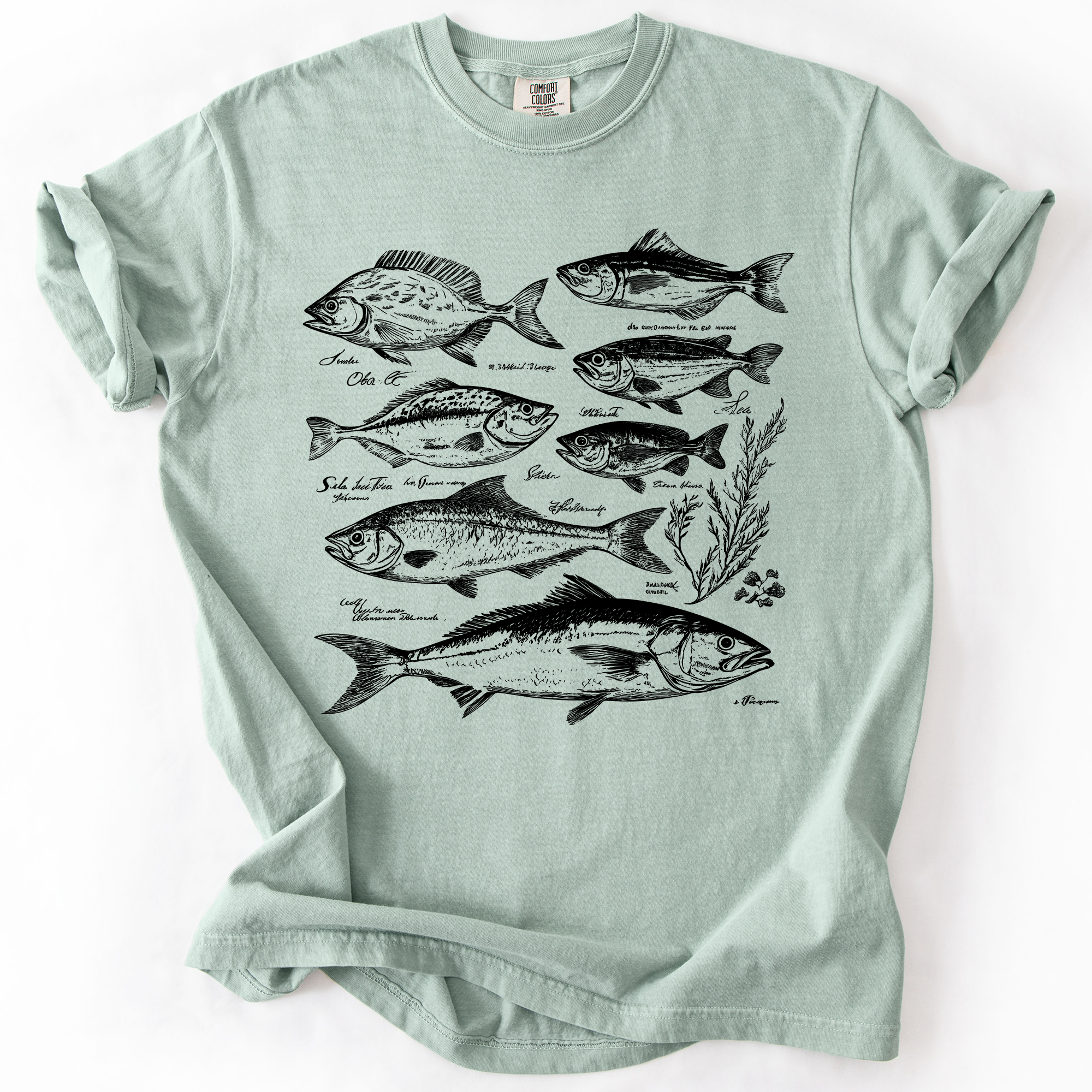 Vintage Fish Retro Print Classic Fishing Theme Angler Artwork For Fishermen And Outdoor Lovers Comfort Colors Tee