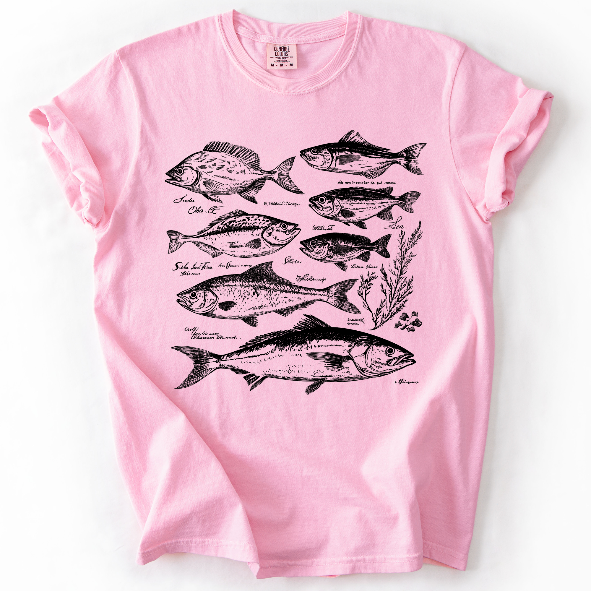 Vintage Fish Retro Print Classic Fishing Theme Angler Artwork For Fishermen And Outdoor Lovers Comfort Colors Tee