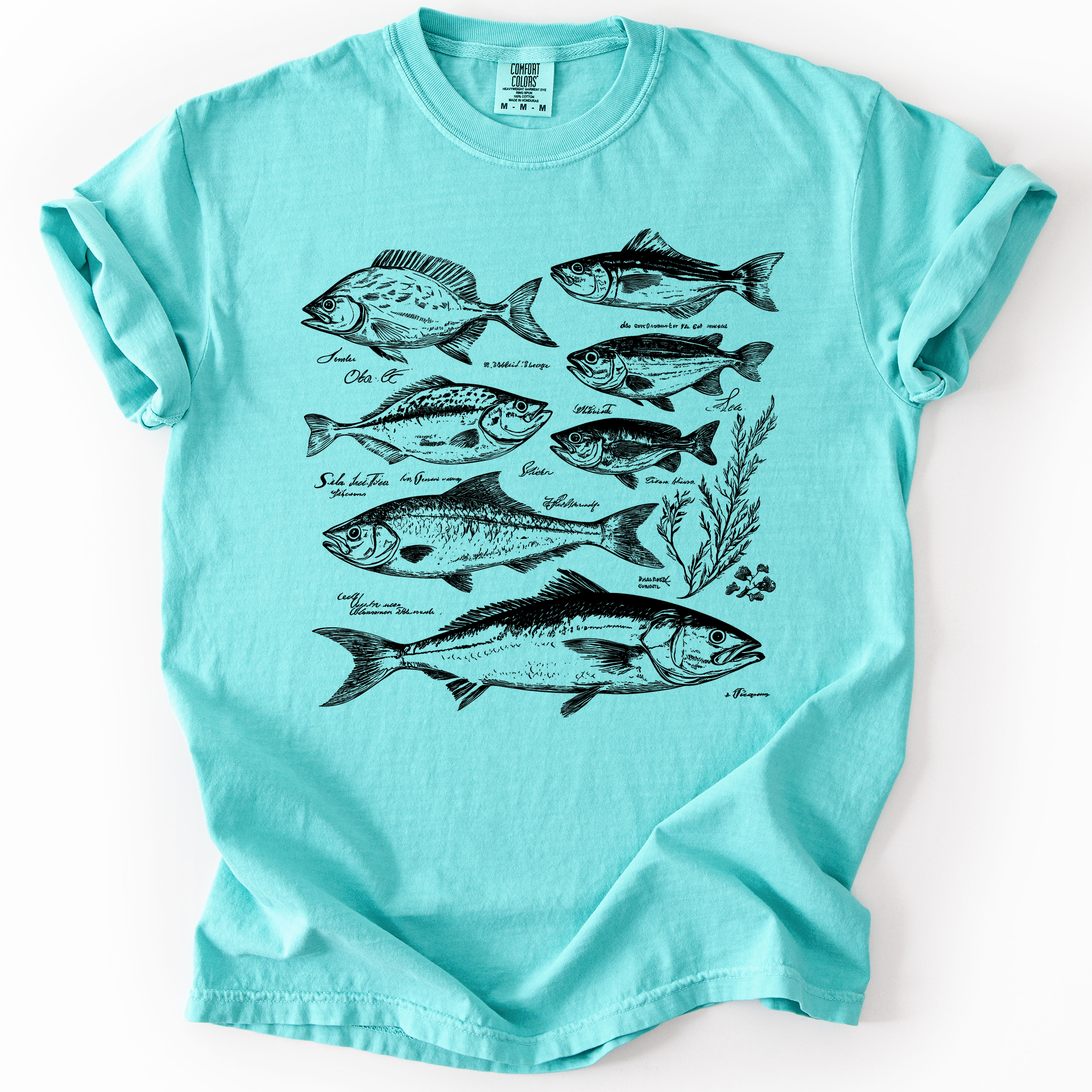 Vintage Fish Retro Print Classic Fishing Theme Angler Artwork For Fishermen And Outdoor Lovers Comfort Colors Tee