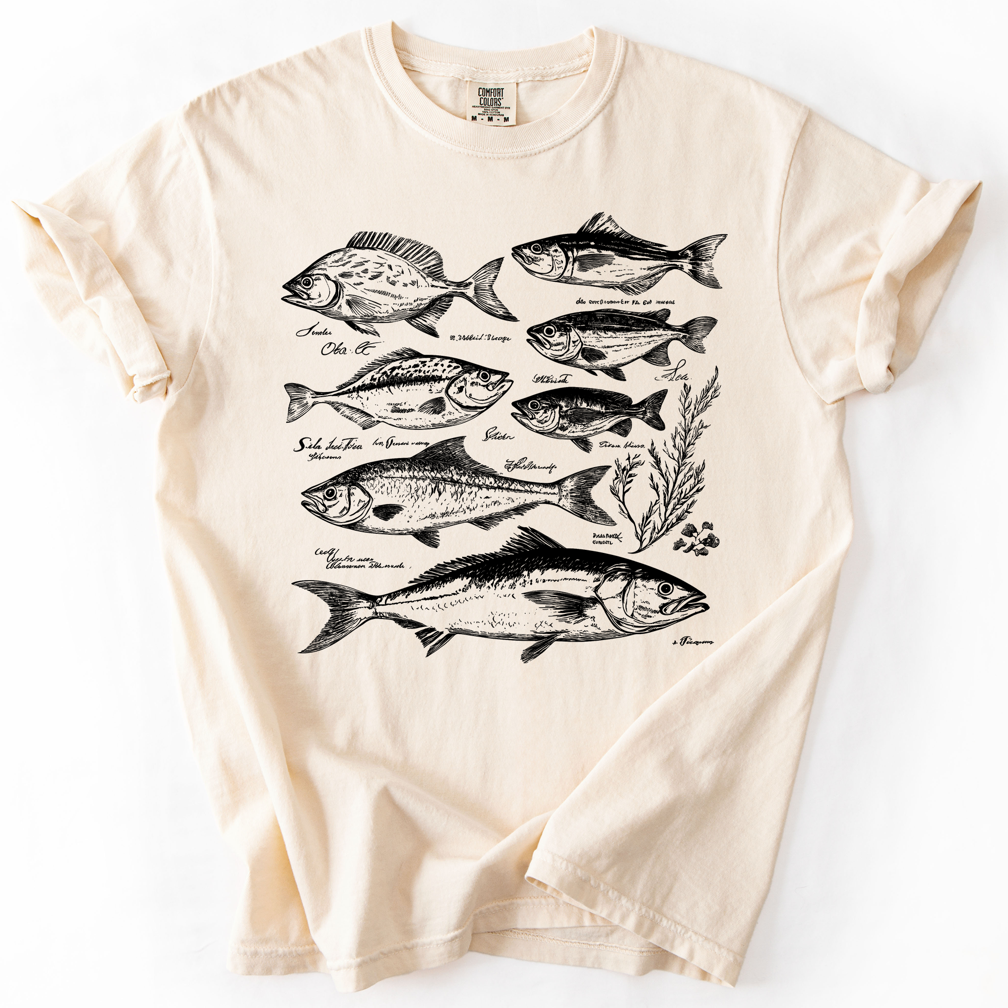 Vintage Fish Retro Print Classic Fishing Theme Angler Artwork For Fishermen And Outdoor Lovers Comfort Colors Tee