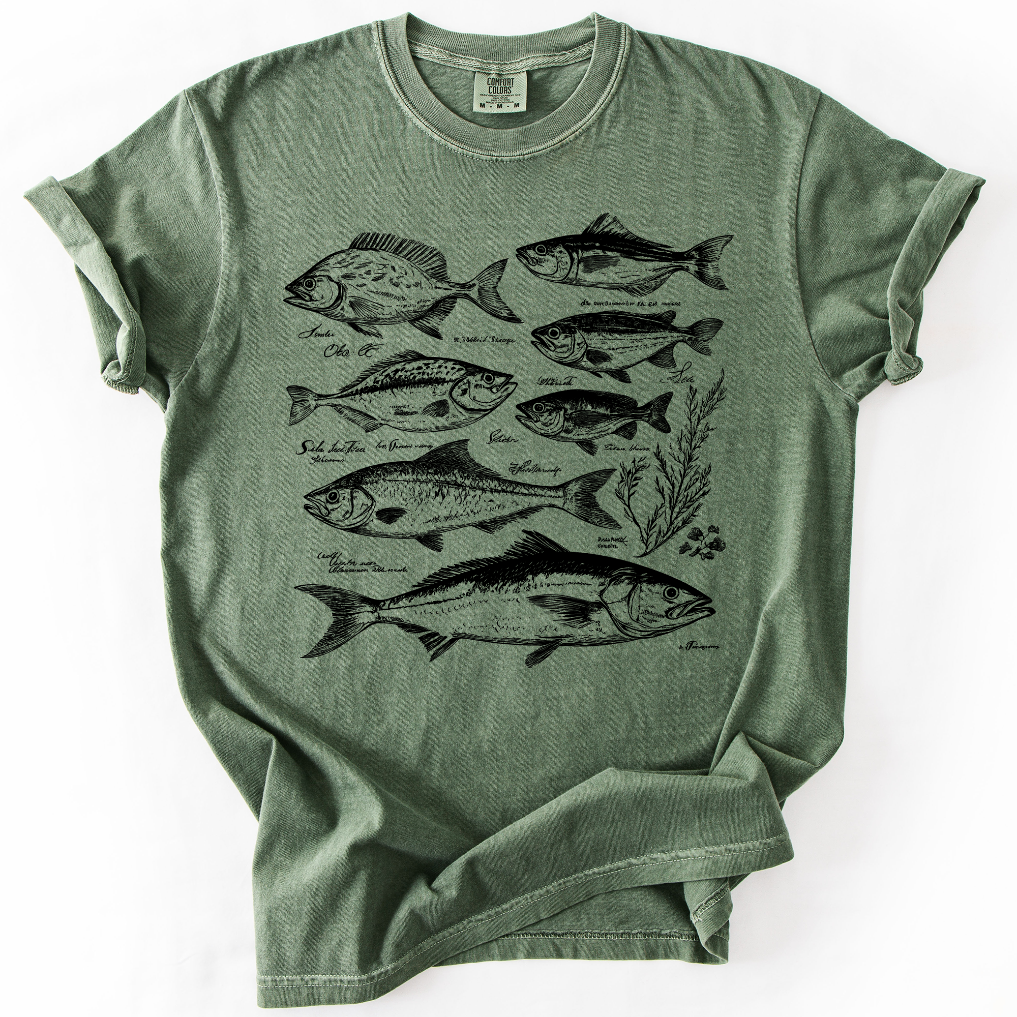 Vintage Fish Retro Print Classic Fishing Theme Angler Artwork For Fishermen And Outdoor Lovers Comfort Colors Tee