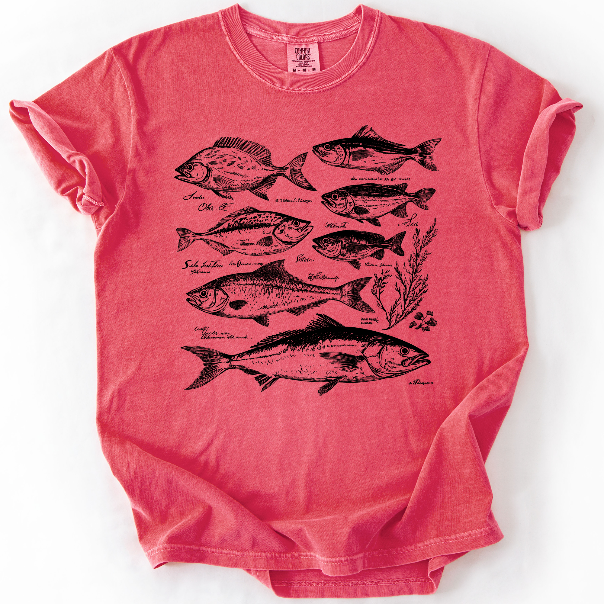 Vintage Fish Retro Print Classic Fishing Theme Angler Artwork For Fishermen And Outdoor Lovers Comfort Colors Tee