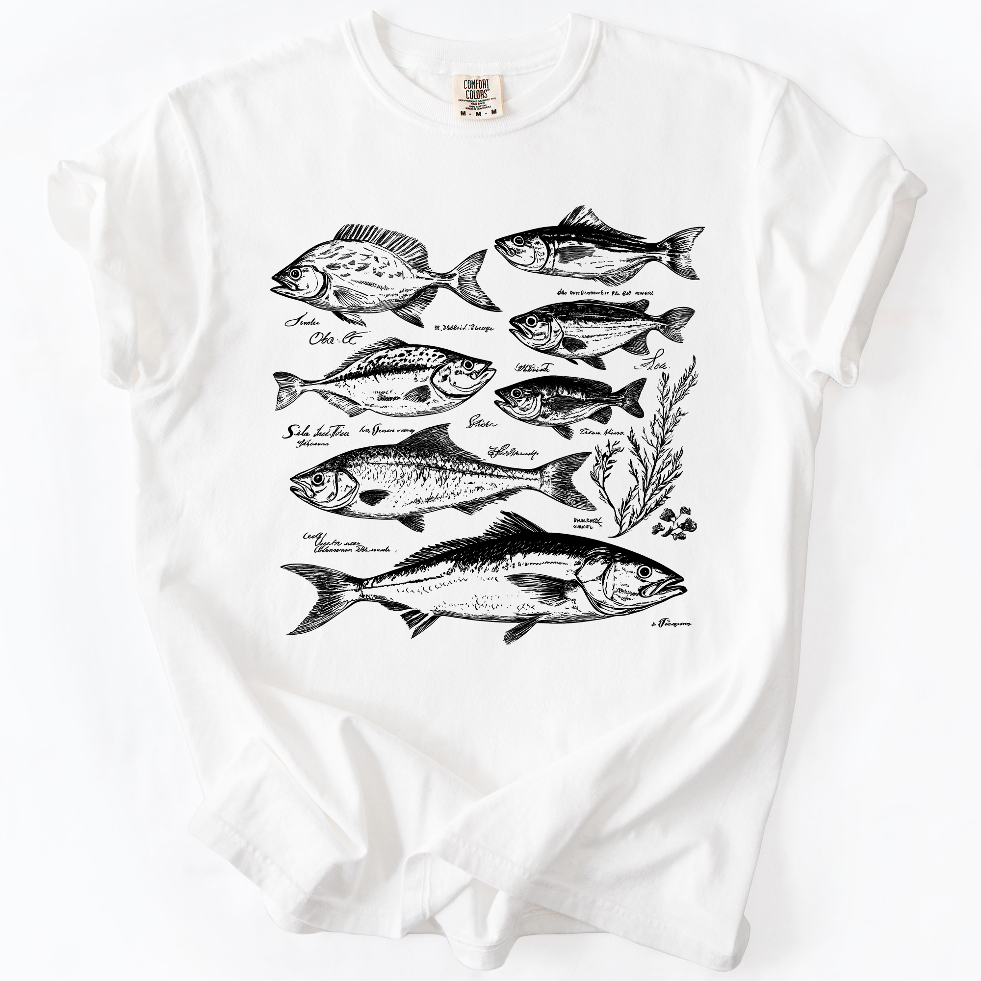 Vintage Fish Retro Print Classic Fishing Theme Angler Artwork For Fishermen And Outdoor Lovers Comfort Colors Tee