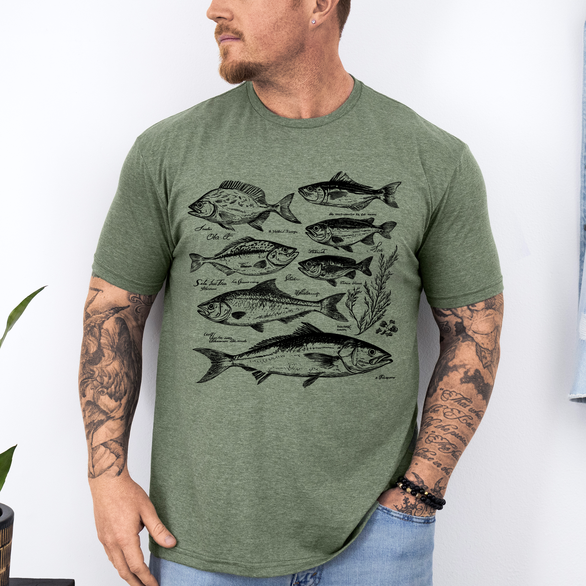 Vintage Fish Retro Print Classic Fishing Artwork Nostalgia For Anglers Graphic Tee