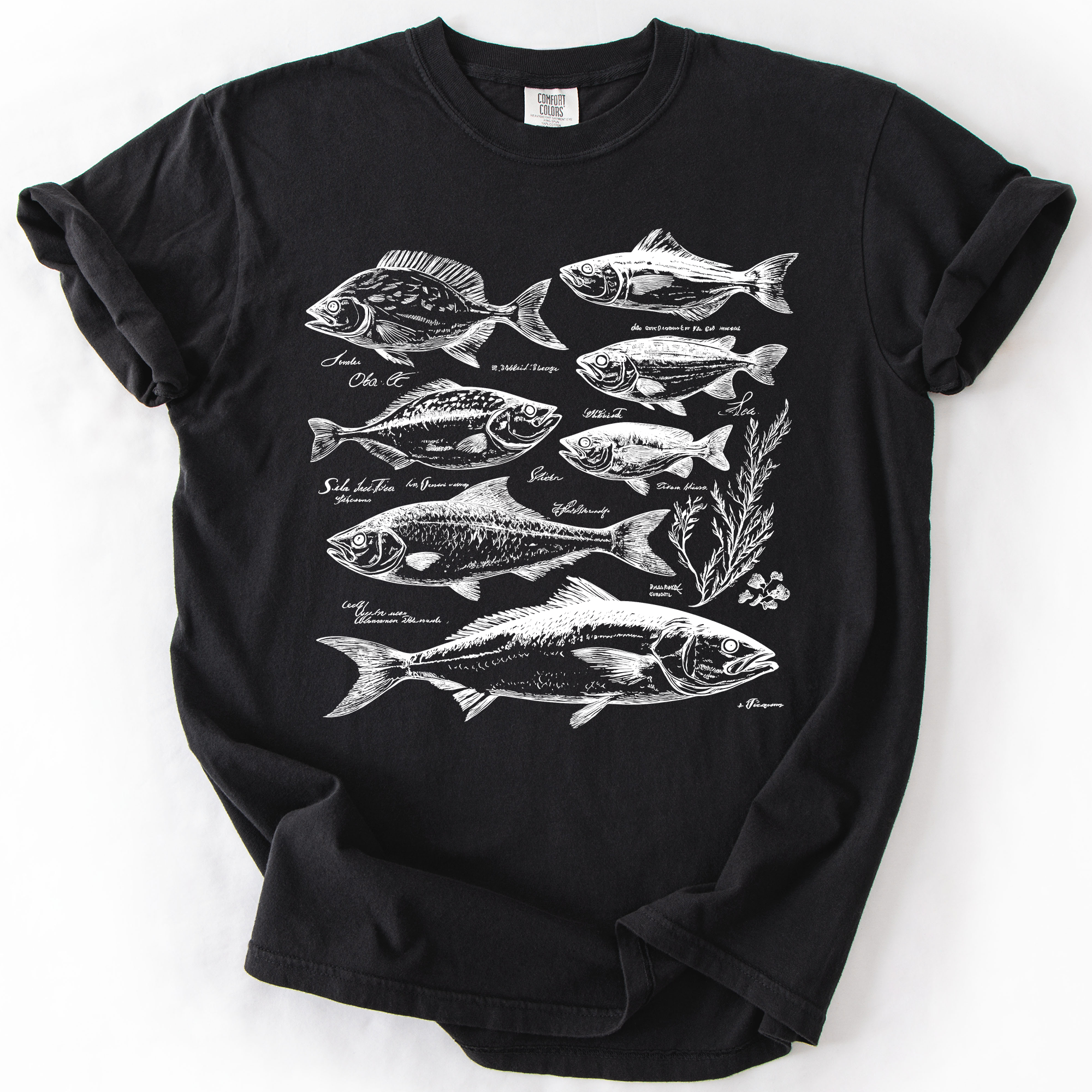 Vintage Fish Retro Print Classic Fishing Theme Angler Artwork For Fishermen And Outdoor Lovers Comfort Colors Tee