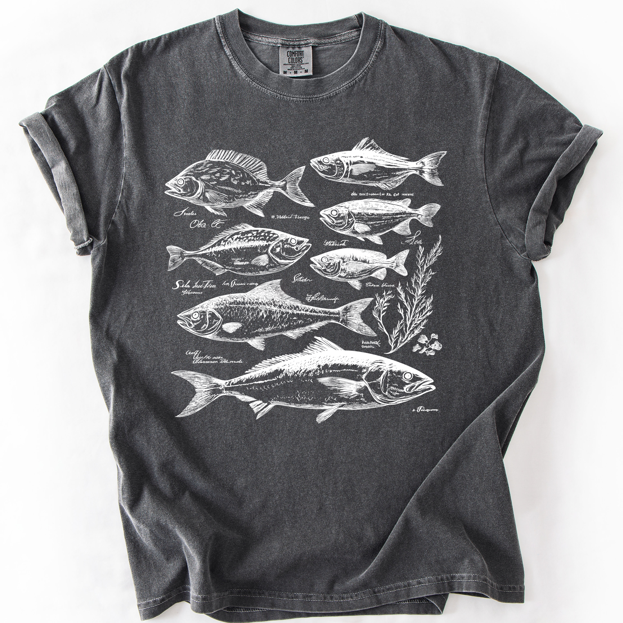 Vintage Fish Retro Print Classic Fishing Theme Angler Artwork For Fishermen And Outdoor Lovers Comfort Colors Tee