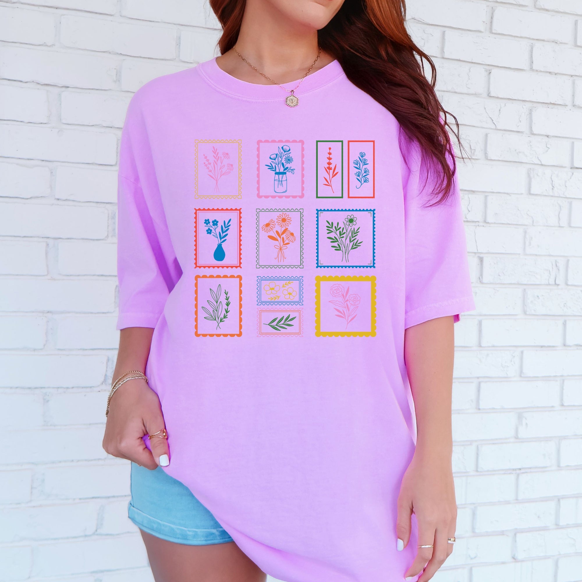 Vintage Floral Stamps Floral Motifs With Delicate Petals And Timeless Charm Comfort Colors Tee