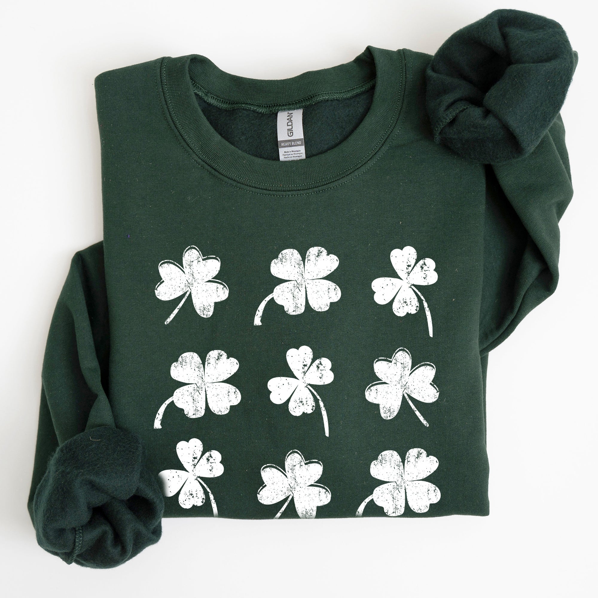 Vintage Shamrocks Ireland Clover St Patrick's Day Irish Heritage Collectible Sweatshirt