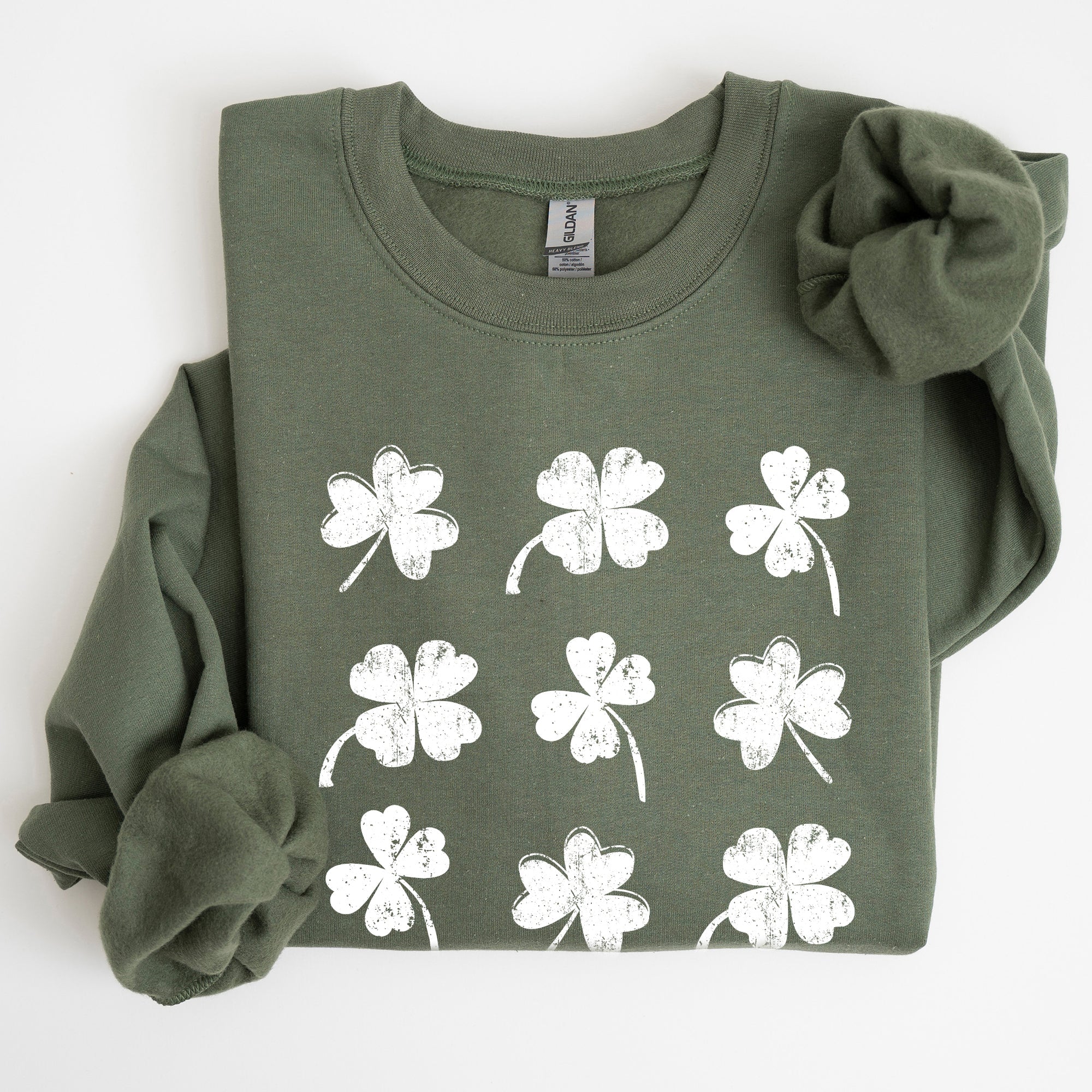 Vintage Shamrocks Ireland Clover St Patrick's Day Irish Heritage Collectible Sweatshirt