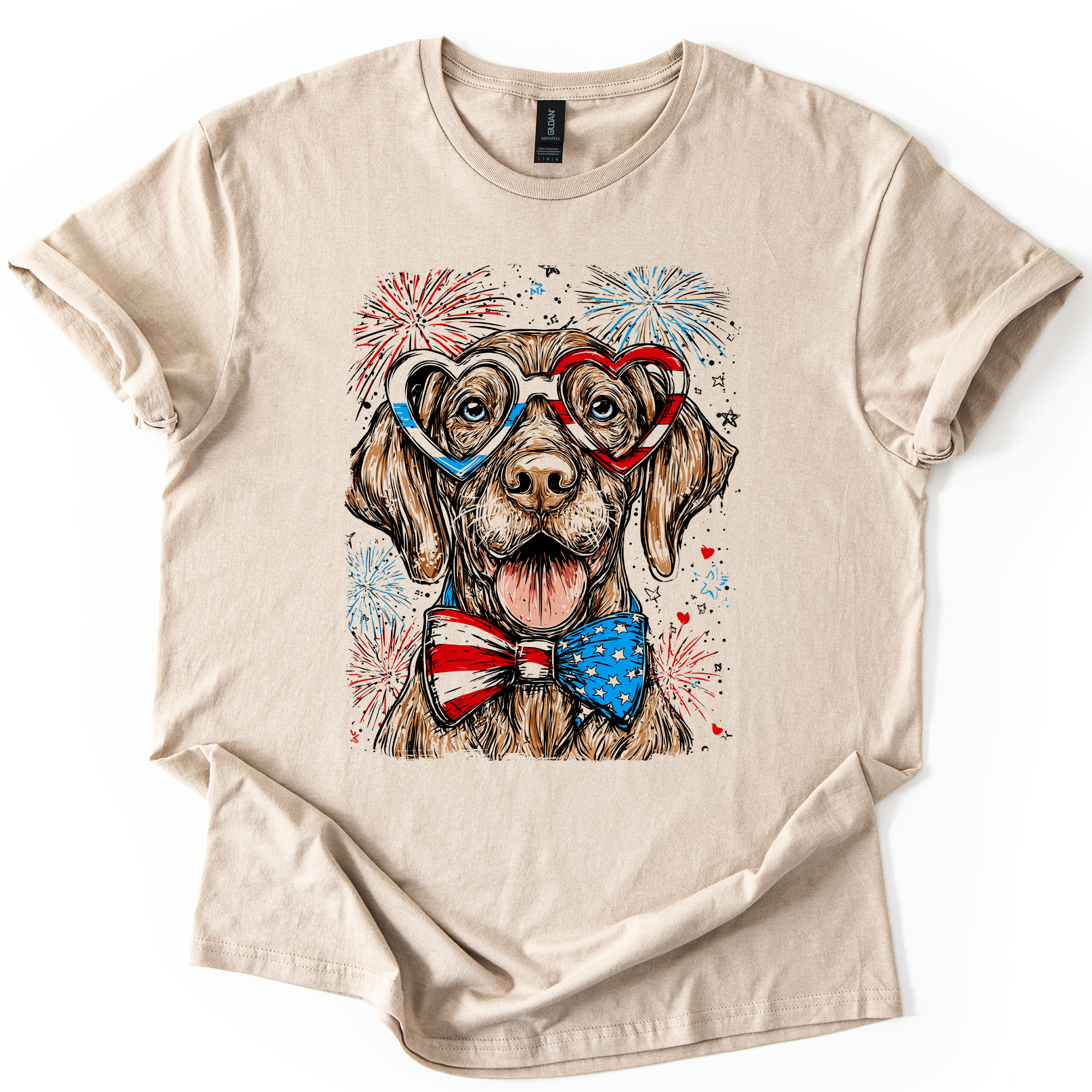 Vizsla Patriotic Dog American Pride Fourth Of July USA Flag National Holiday Graphic Tee