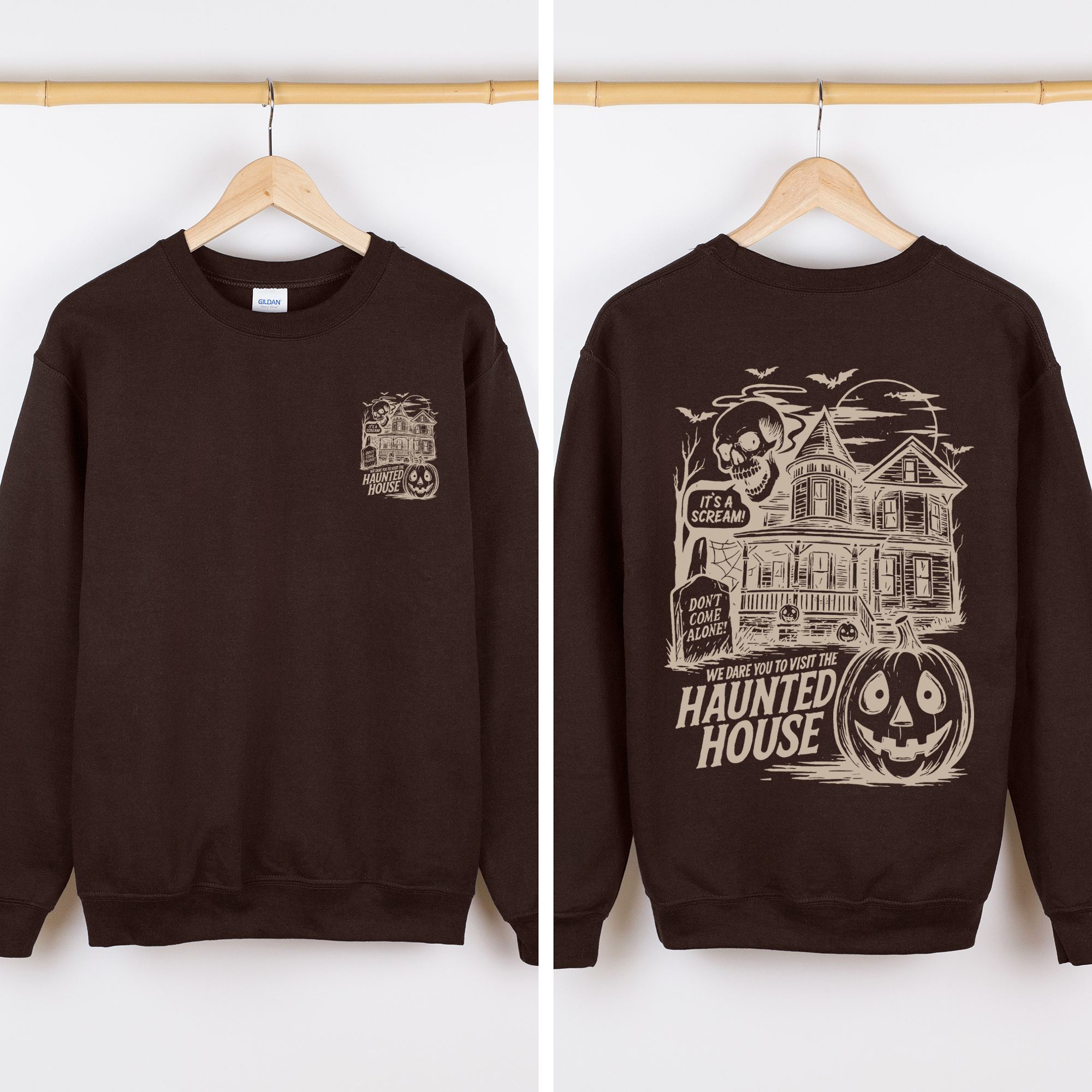 We Dare You To Visit The Haunted House Spooky Halloween Theme Limited Edition Graphic Sweatshirt