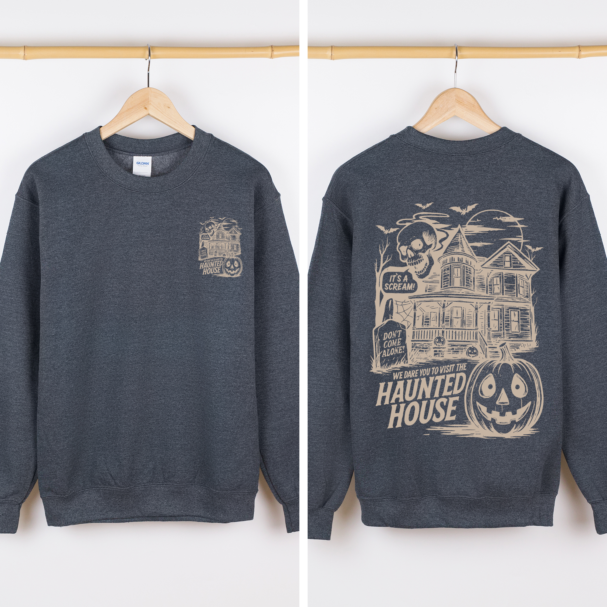 We Dare You To Visit The Haunted House Spooky Halloween Theme Limited Edition Graphic Sweatshirt