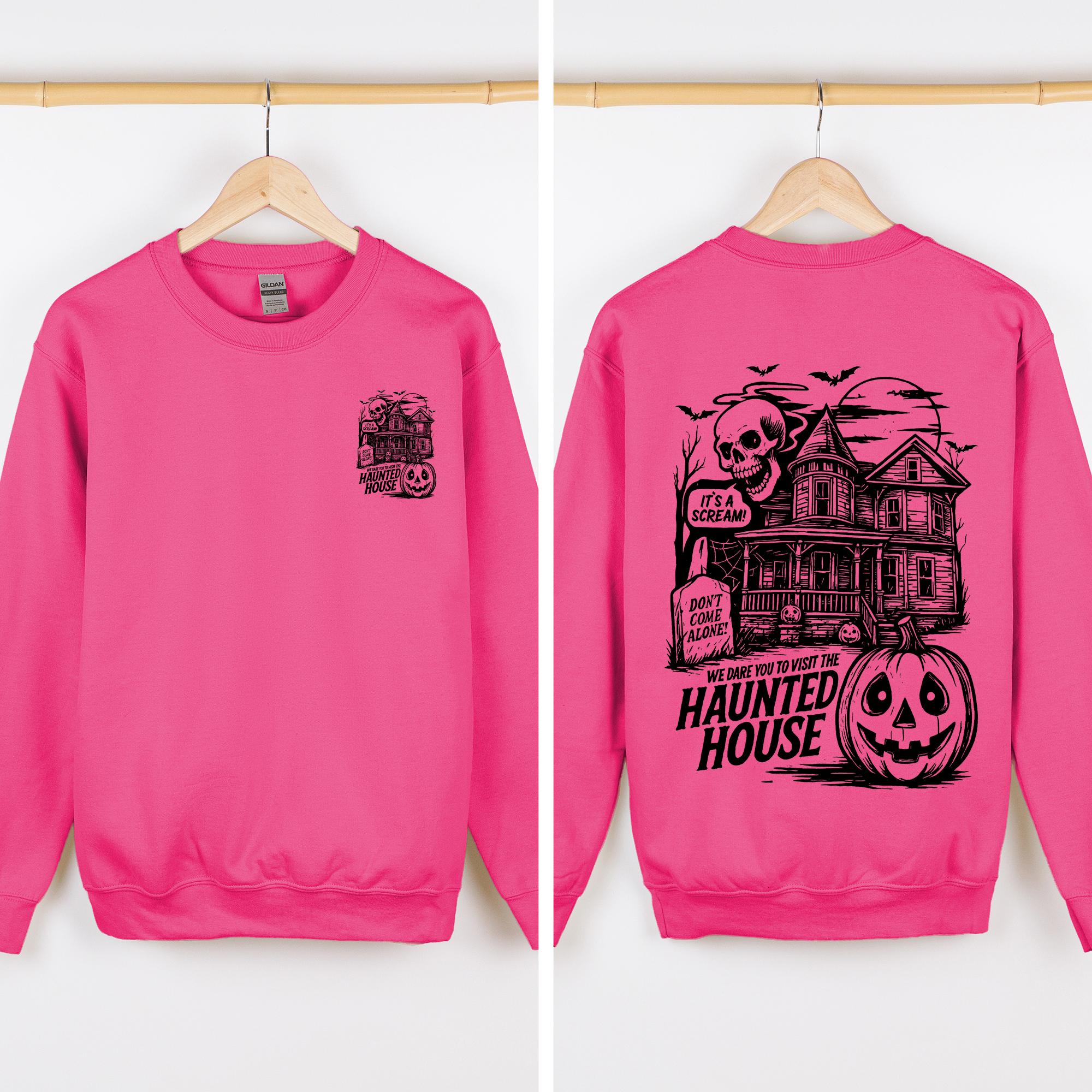 We Dare You To Visit The Haunted House Spooky Halloween Theme Limited Edition Graphic Sweatshirt