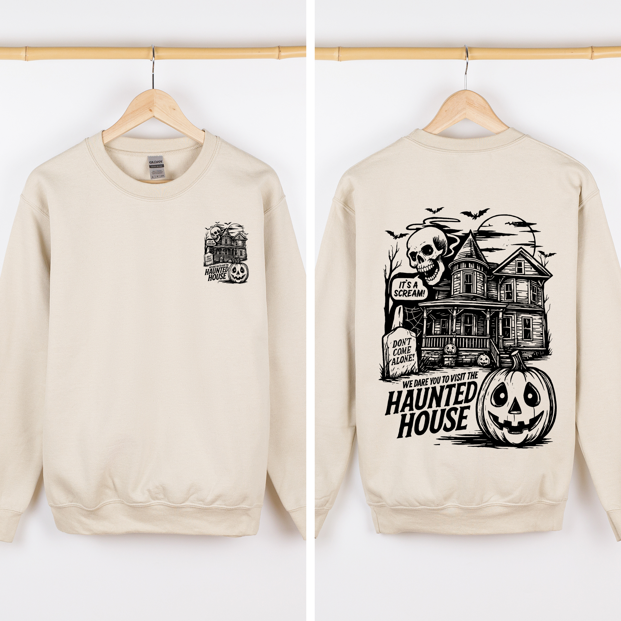 We Dare You To Visit The Haunted House Spooky Halloween Theme Limited Edition Graphic Sweatshirt