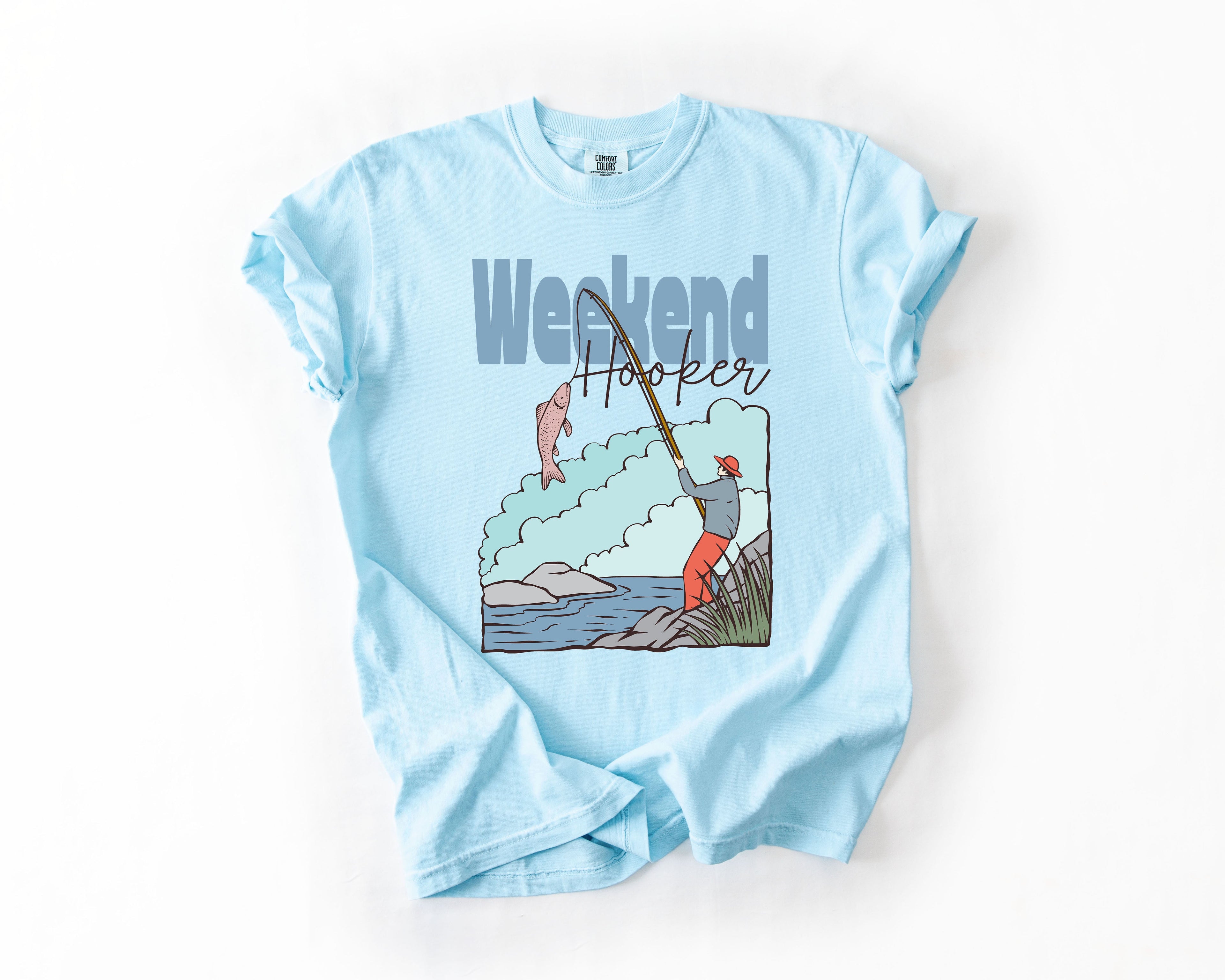 Weekend Hooker Adventure Boat Lake Life Camping Outdoor Nature Travel Comfort Colors Tee