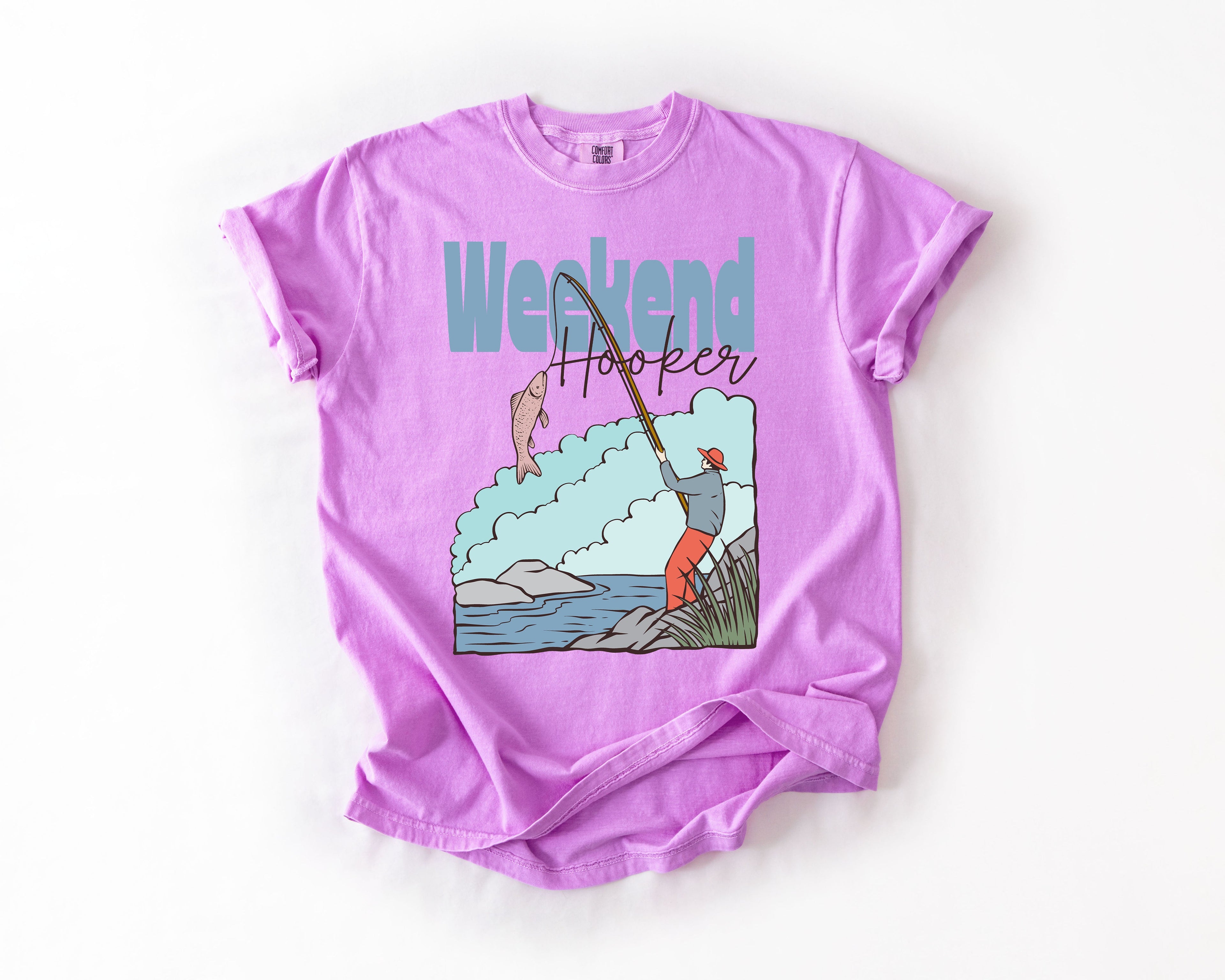Weekend Hooker Adventure Boat Lake Life Camping Outdoor Nature Travel Comfort Colors Tee
