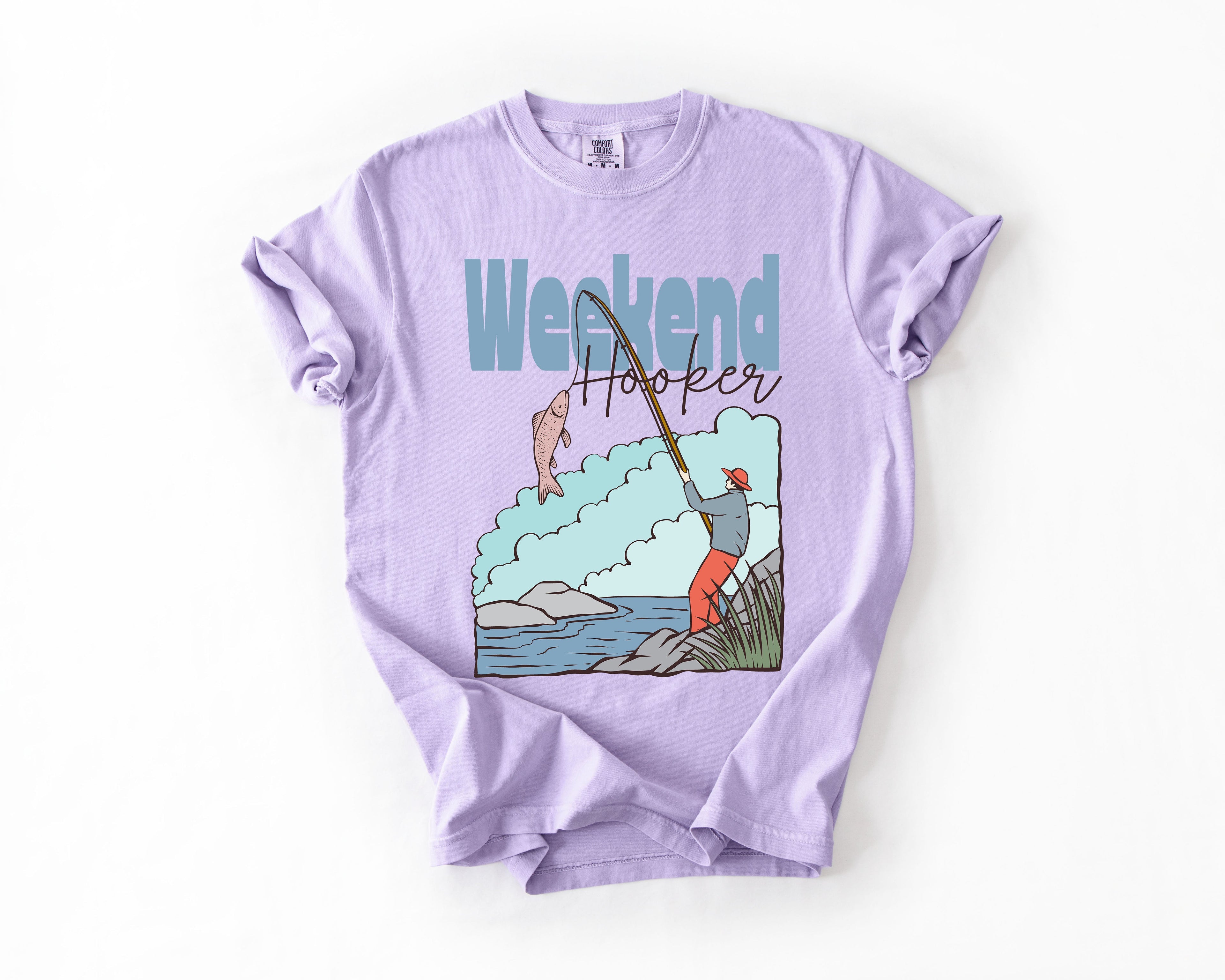 Weekend Hooker Adventure Boat Lake Life Camping Outdoor Nature Travel Comfort Colors Tee