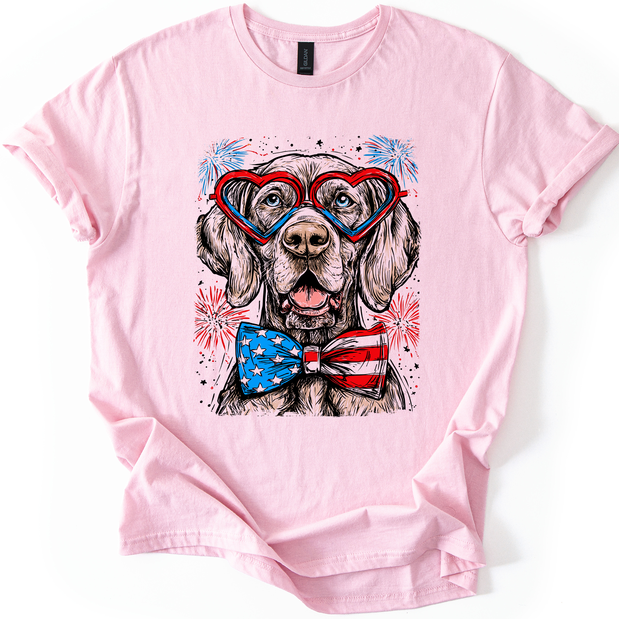 Weimaraner Patriotic Dog USA America Pet Lover Fourth Of July Celebration Graphic Tee