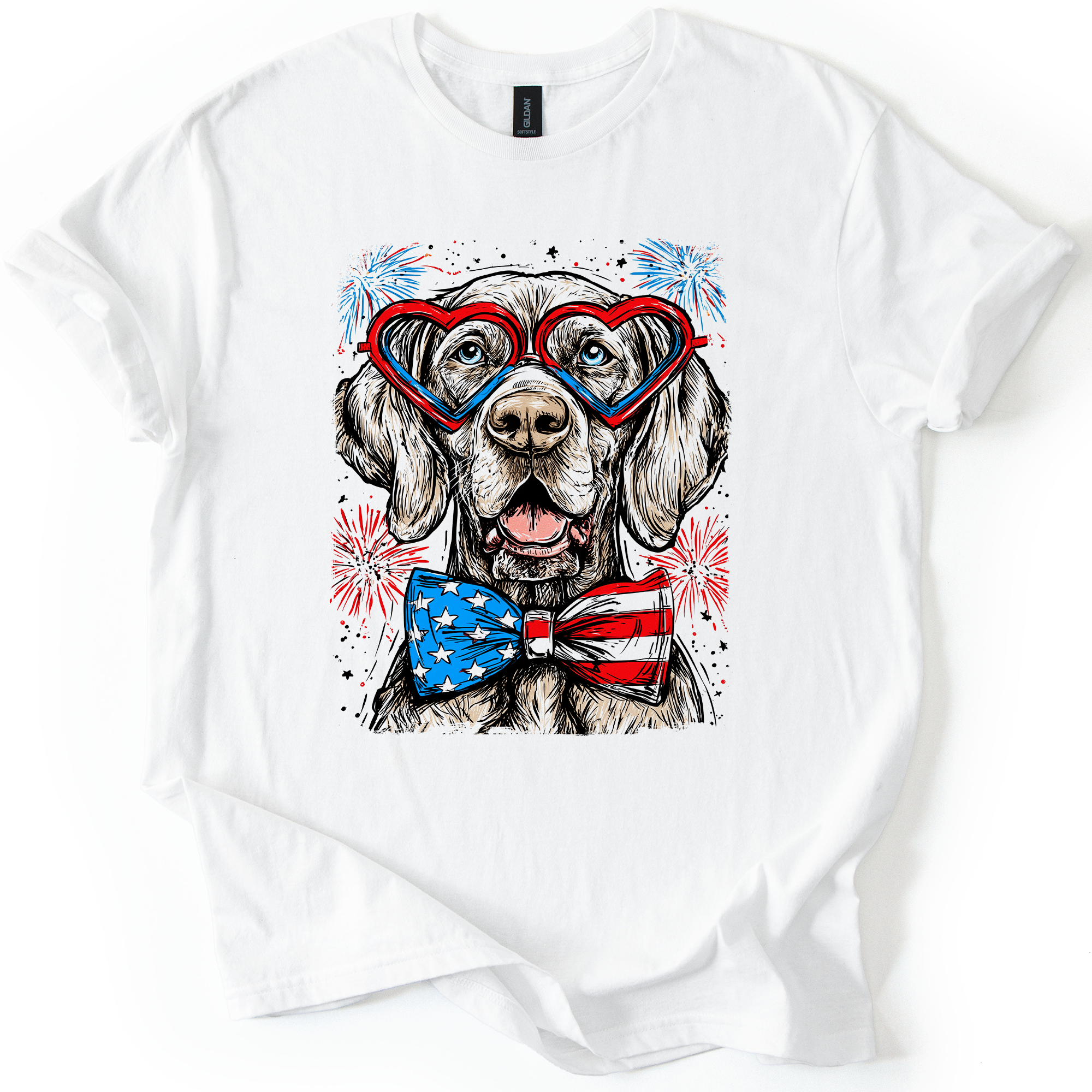 Weimaraner Patriotic Dog USA America Pet Lover Fourth Of July Celebration Graphic Tee