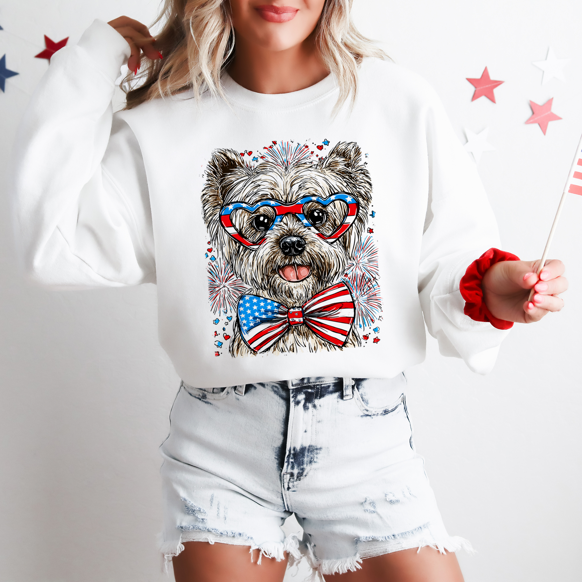 Westie Patriotic USA West Highland White Terrier 4th of July Pet Lover Sweatshirt
