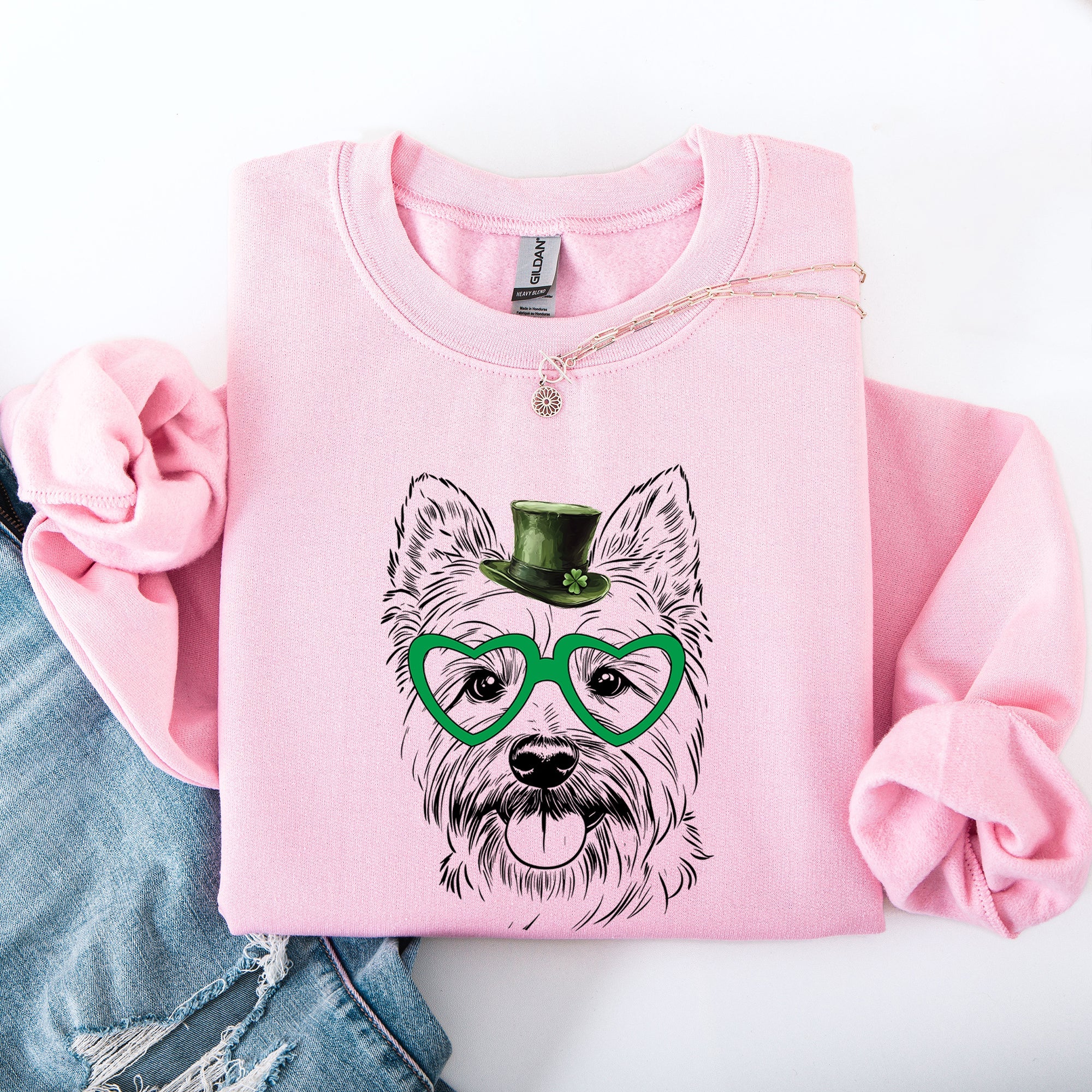 Westie West Highland White Terrier Adorable Dog St Patrick's Day Lucky Irish Celebration Sweatshirt