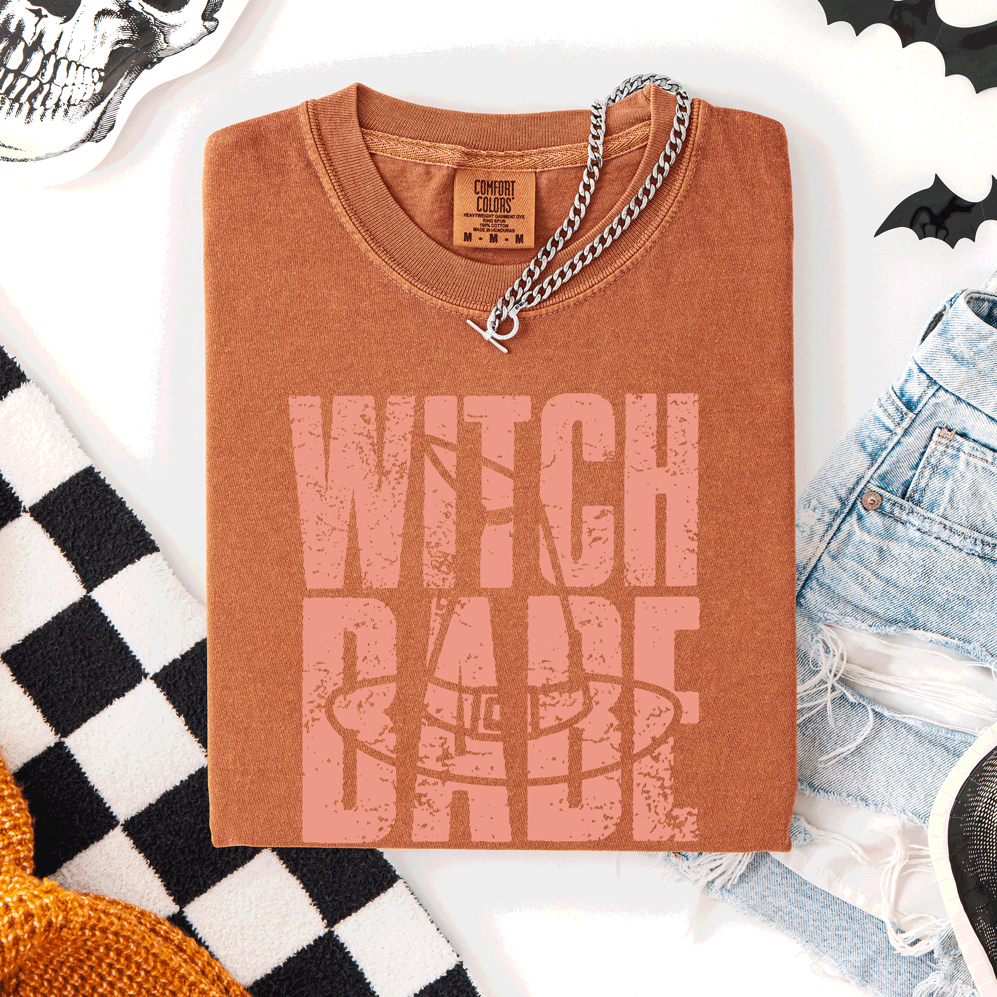 Witch Babe Halloween Mood Vibes Spooky Season Vintage Cozy Nightfall Edition Comfort Colors Tee