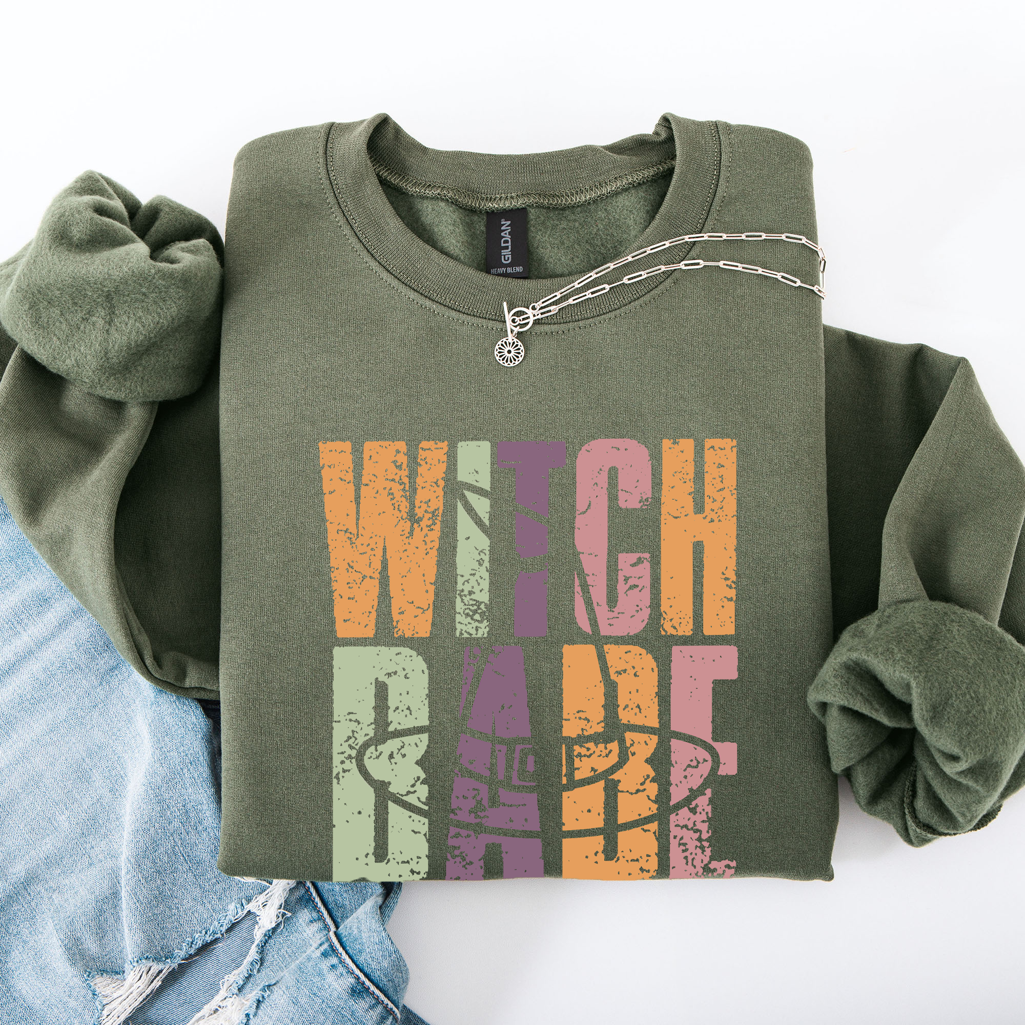 Witch Babe Halloween Mood Vibes Cozy Nightfall Mystic Spirit Edition Extra Sweatshirt