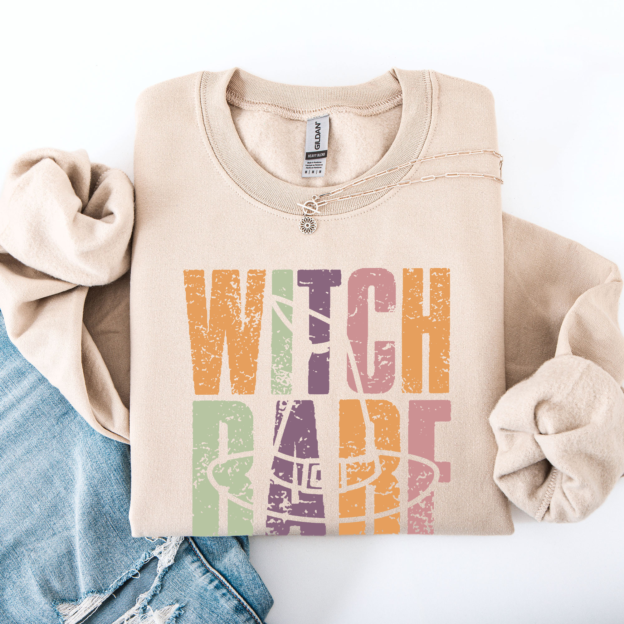 Witch Babe Halloween Mood Vibes Cozy Nightfall Mystic Spirit Edition Extra Sweatshirt