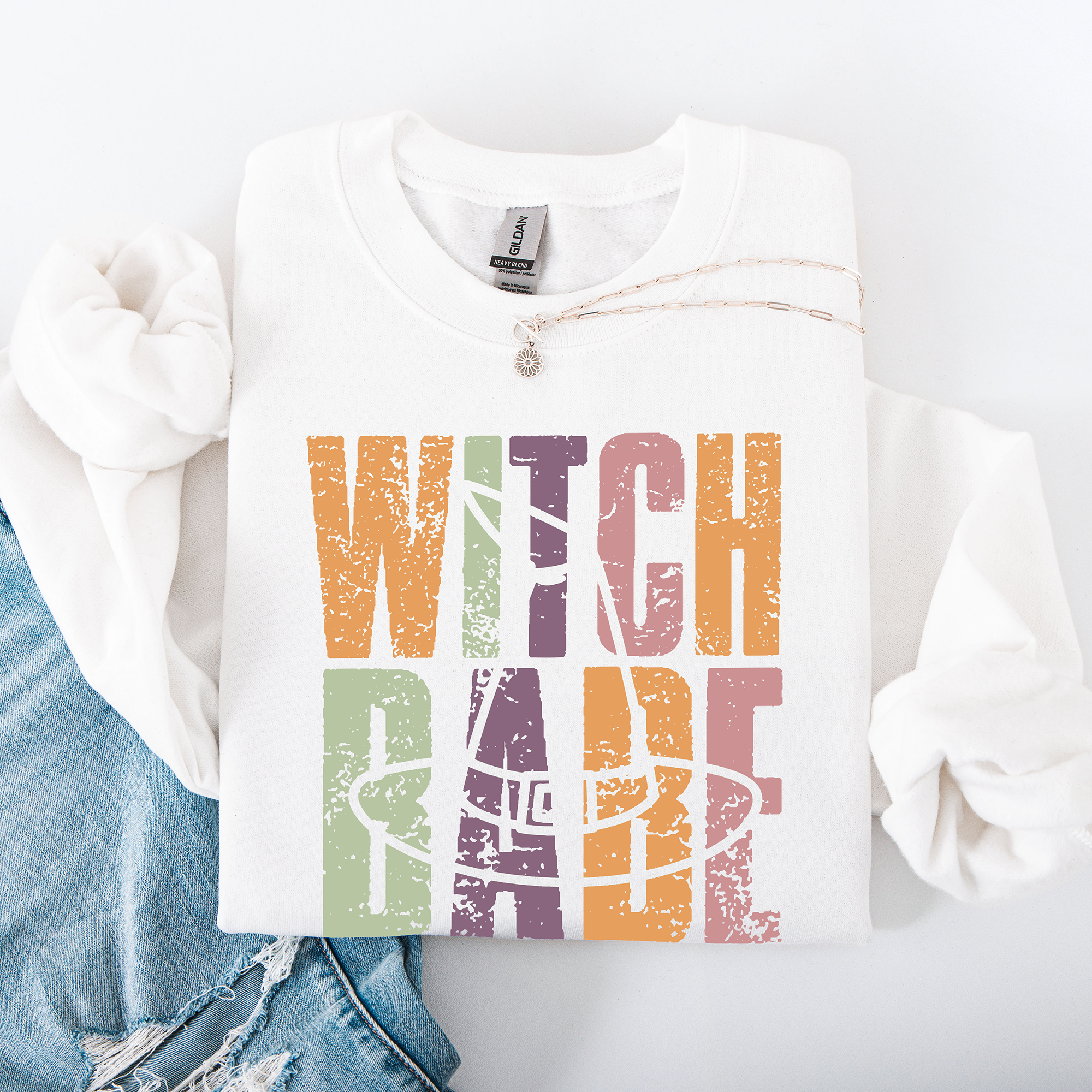 Witch Babe Halloween Mood Vibes Cozy Nightfall Mystic Spirit Edition Extra Sweatshirt