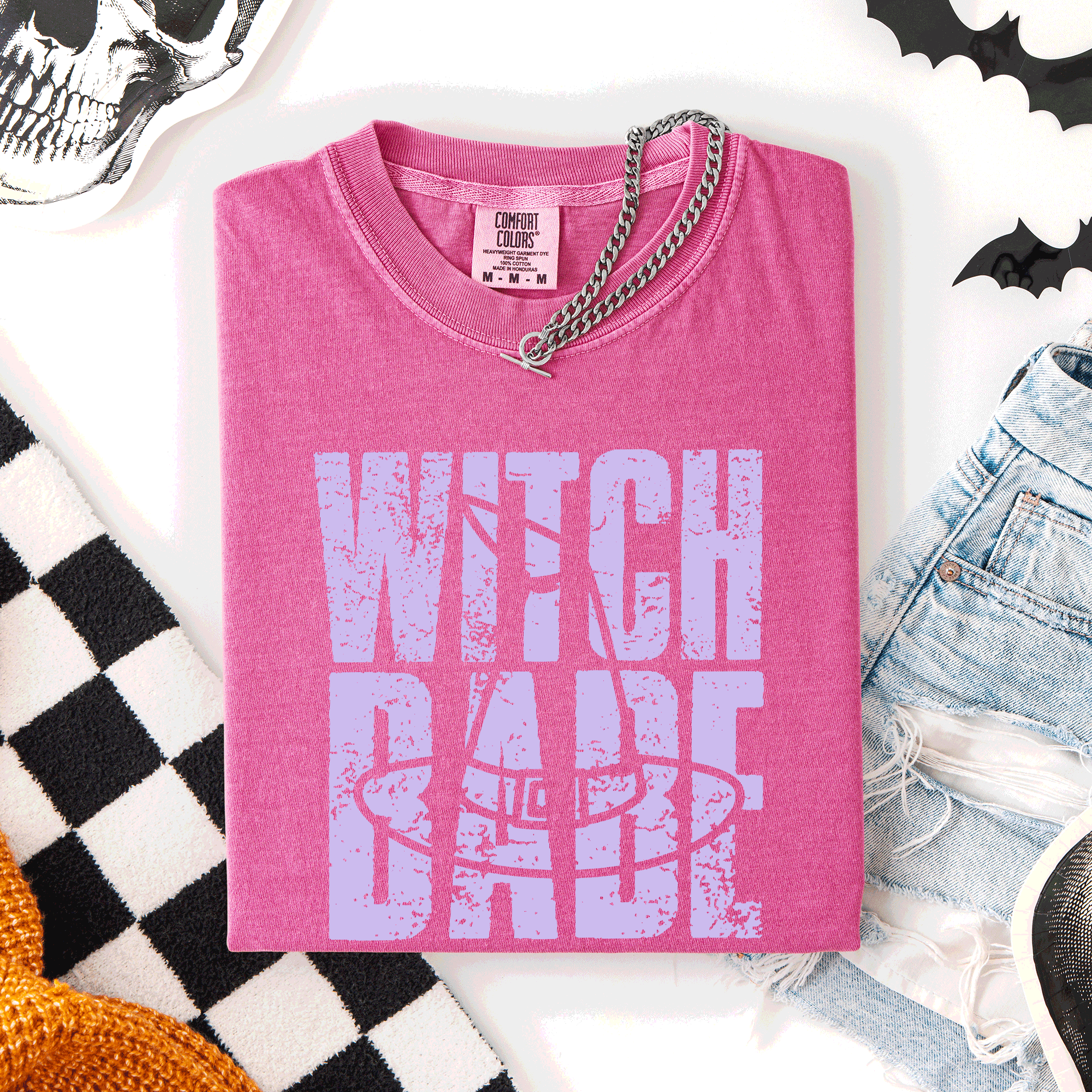 Witch Babe Halloween Mood Vibes Spooky Season Vintage Cozy Nightfall Edition Comfort Colors Tee