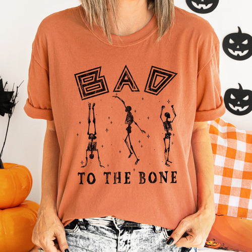 Bad To The Bone Classic Rocker Design Vintage Garment Dyed Premium Comfort Colors Tee