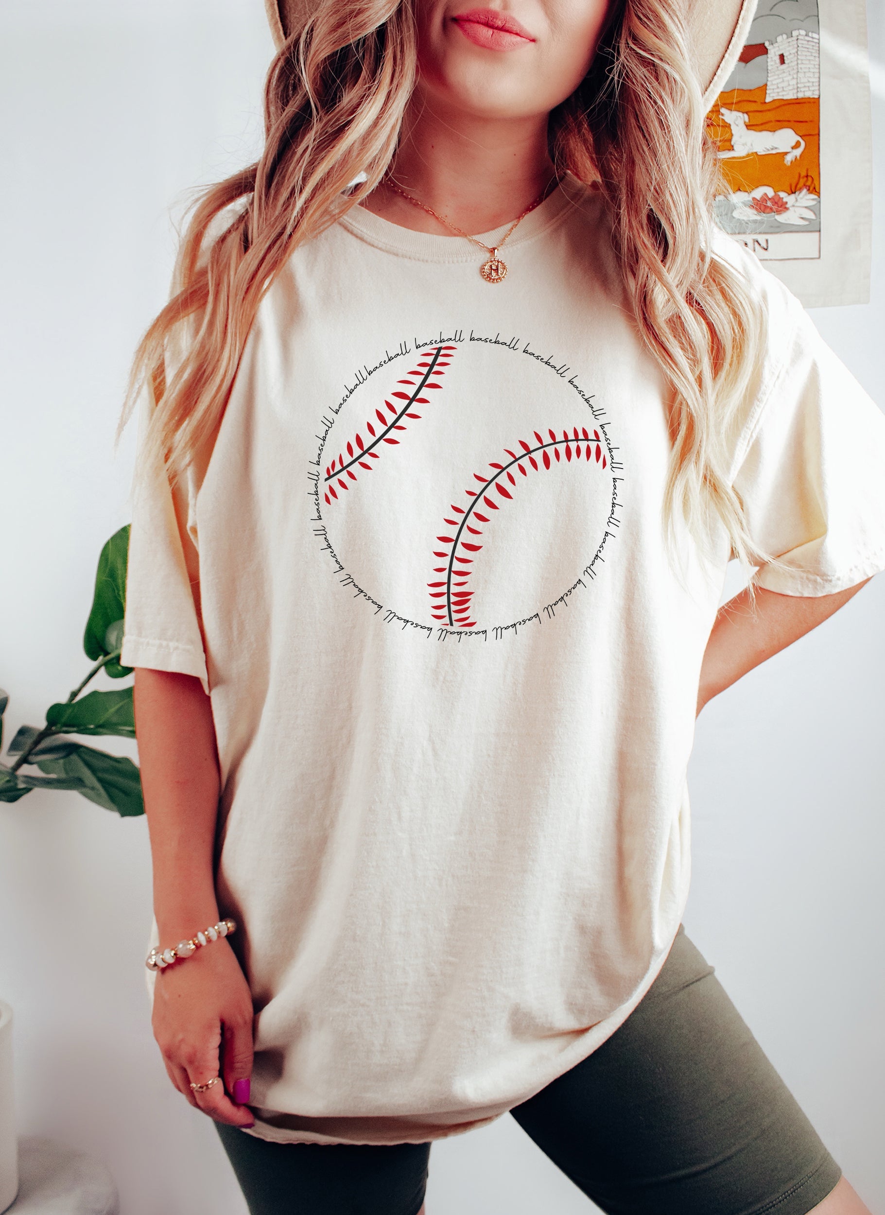 Chic Baseball Word Art Deluxe Edition Retro Script Typography Print Comfort Colors Tee