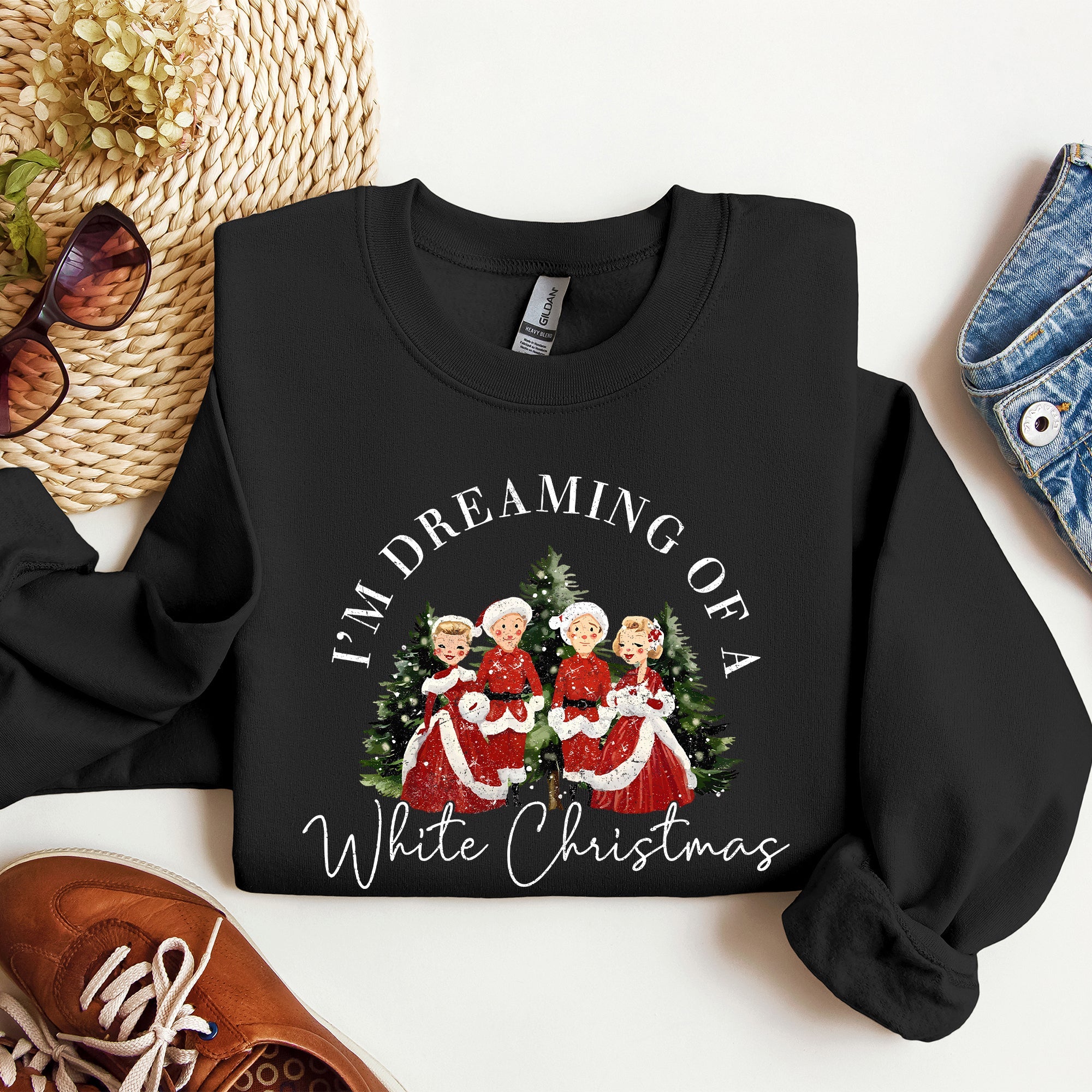 I'm Dreaming Of A White Christmas Retro Movie Classic Holiday Cozy Warm Sweatshirt