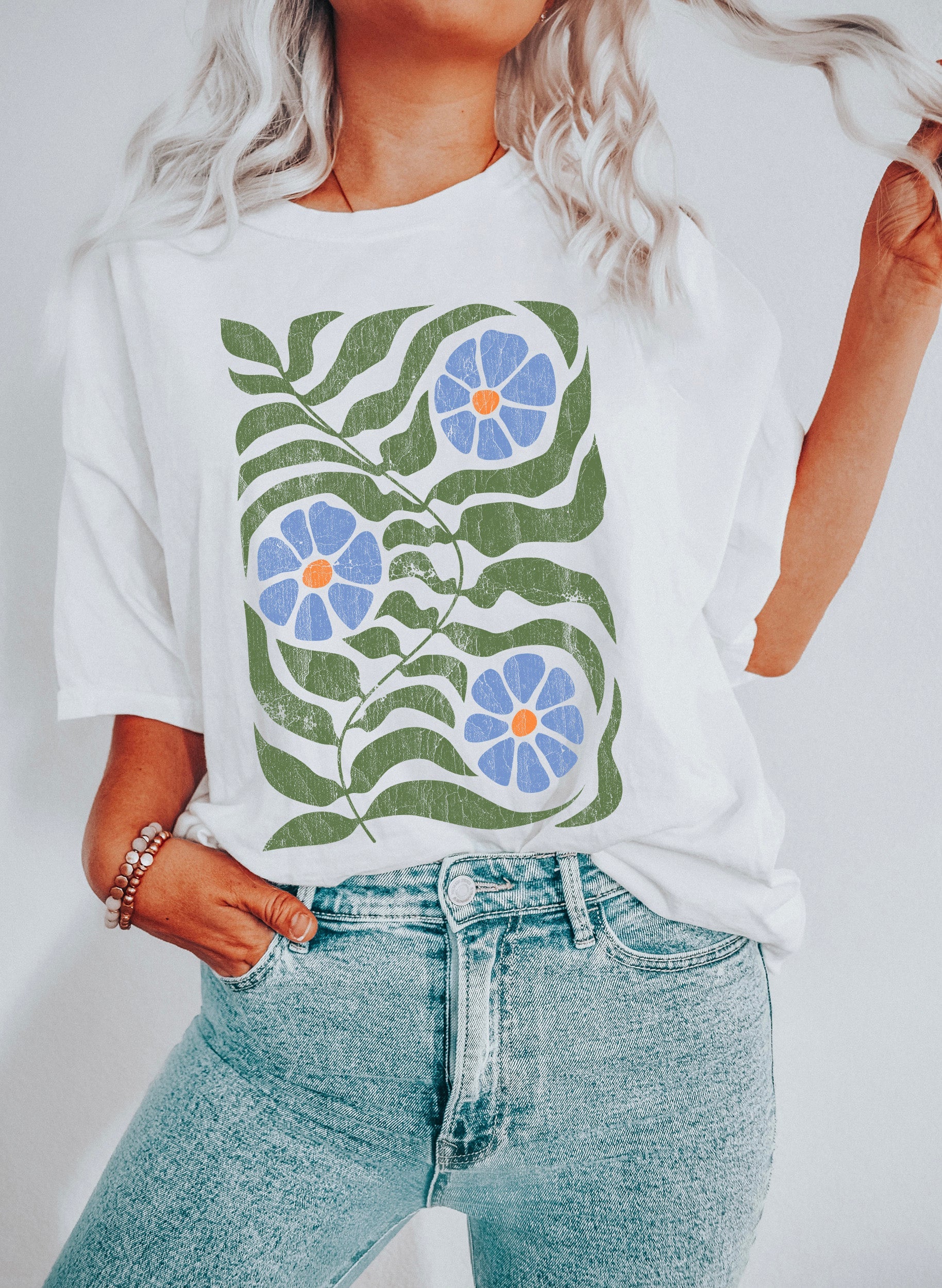 Boho Floral Vintage Dreamscape Garden Party Mood Design Collection Comfort Colors Tee