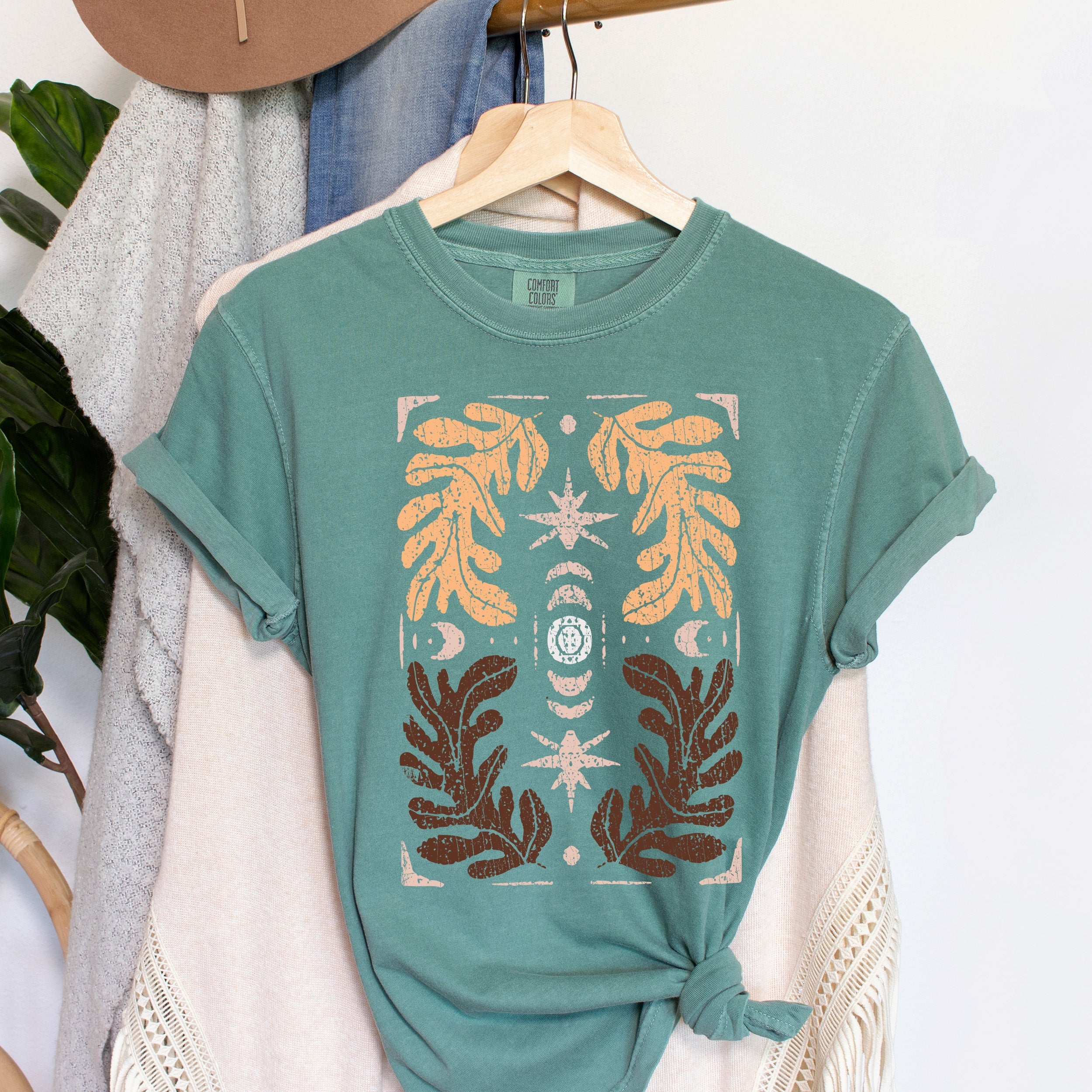 Mystical And Floral Vintage Dreamscape Botanical Garden Illustration Exclusive Comfort Colors Tee