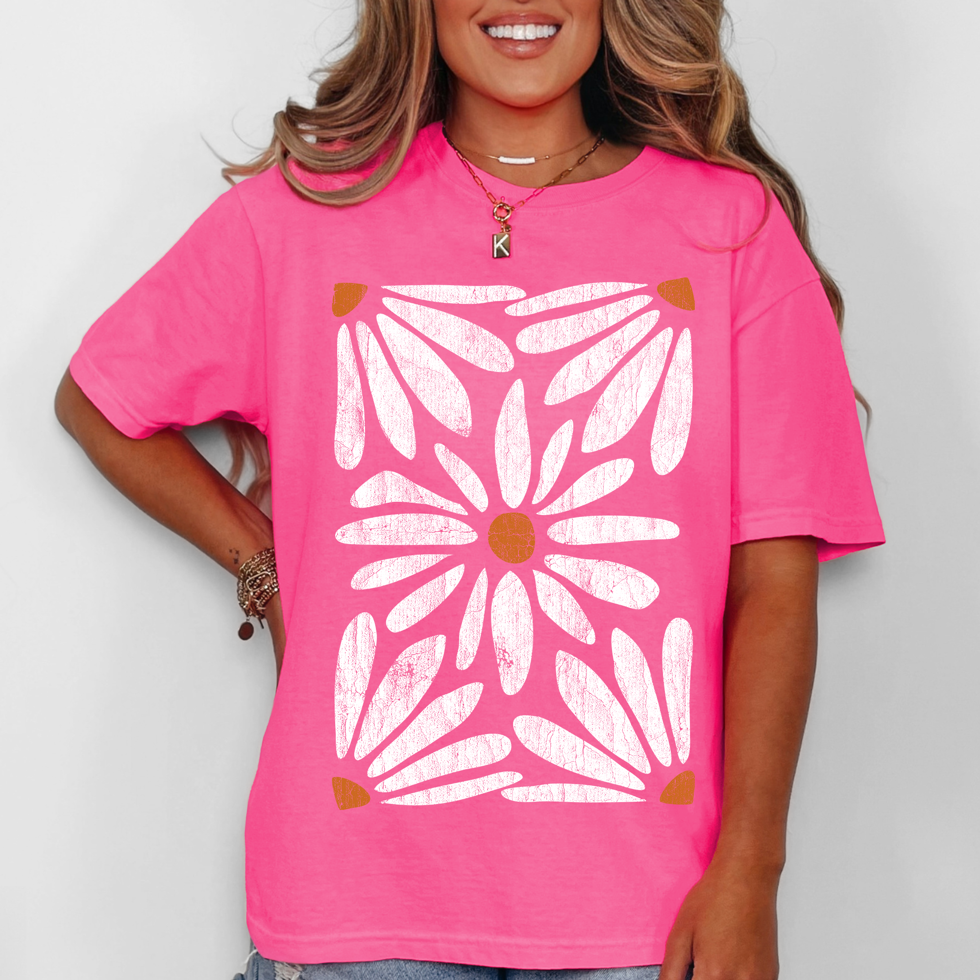 Boho Daisy Botanical Vintage Floral Garden Illustration Hand Drawn Comfort Colors Tee