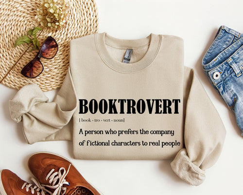 Booktrovert Cozy Reading Lover College Bookworm Study Buddy All Day Casual Sweatshirt