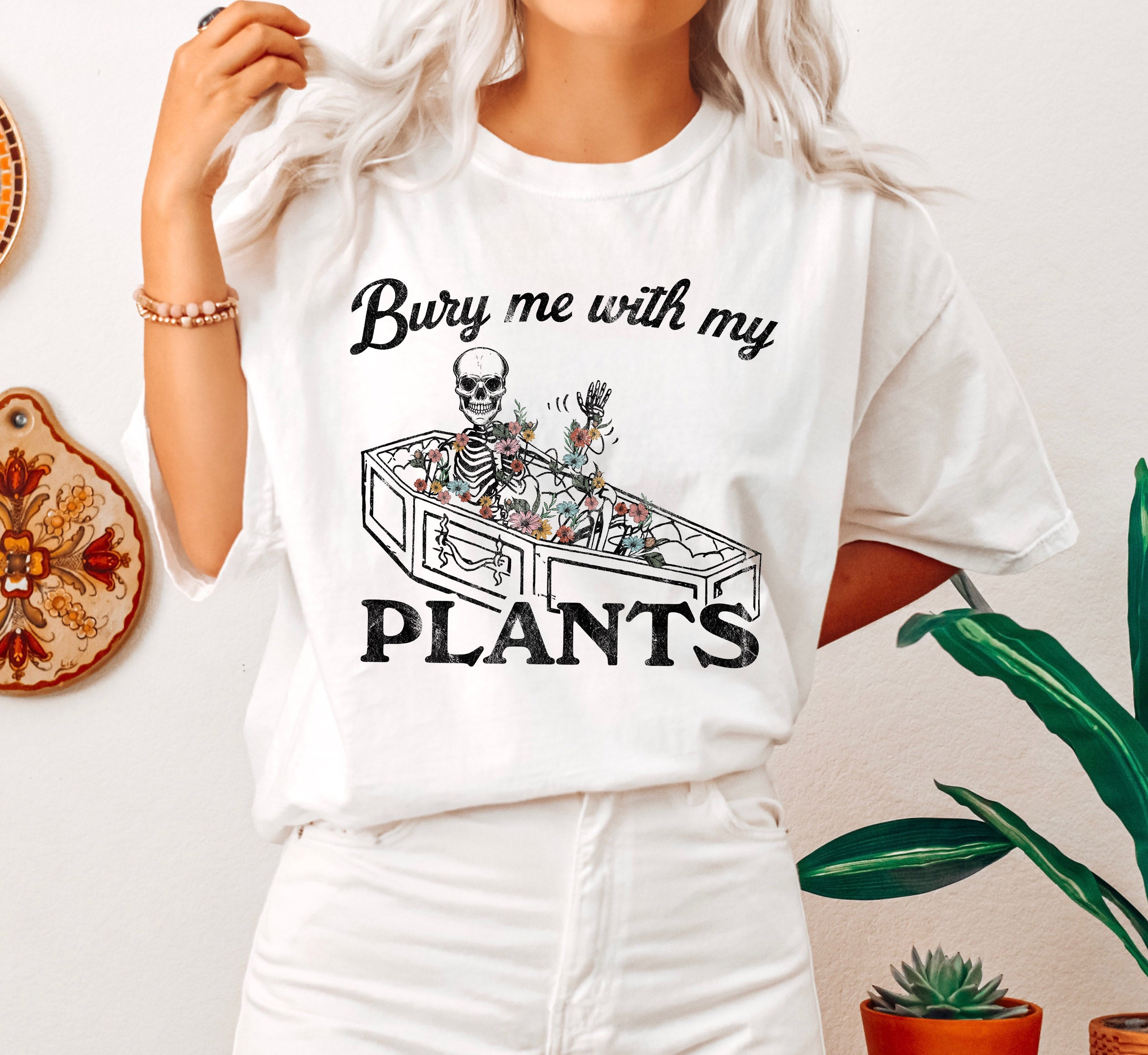 Bury Me With My Plants Forever Plant Lover Edition Vintage Botanical Graphic Comfort Colors Tee