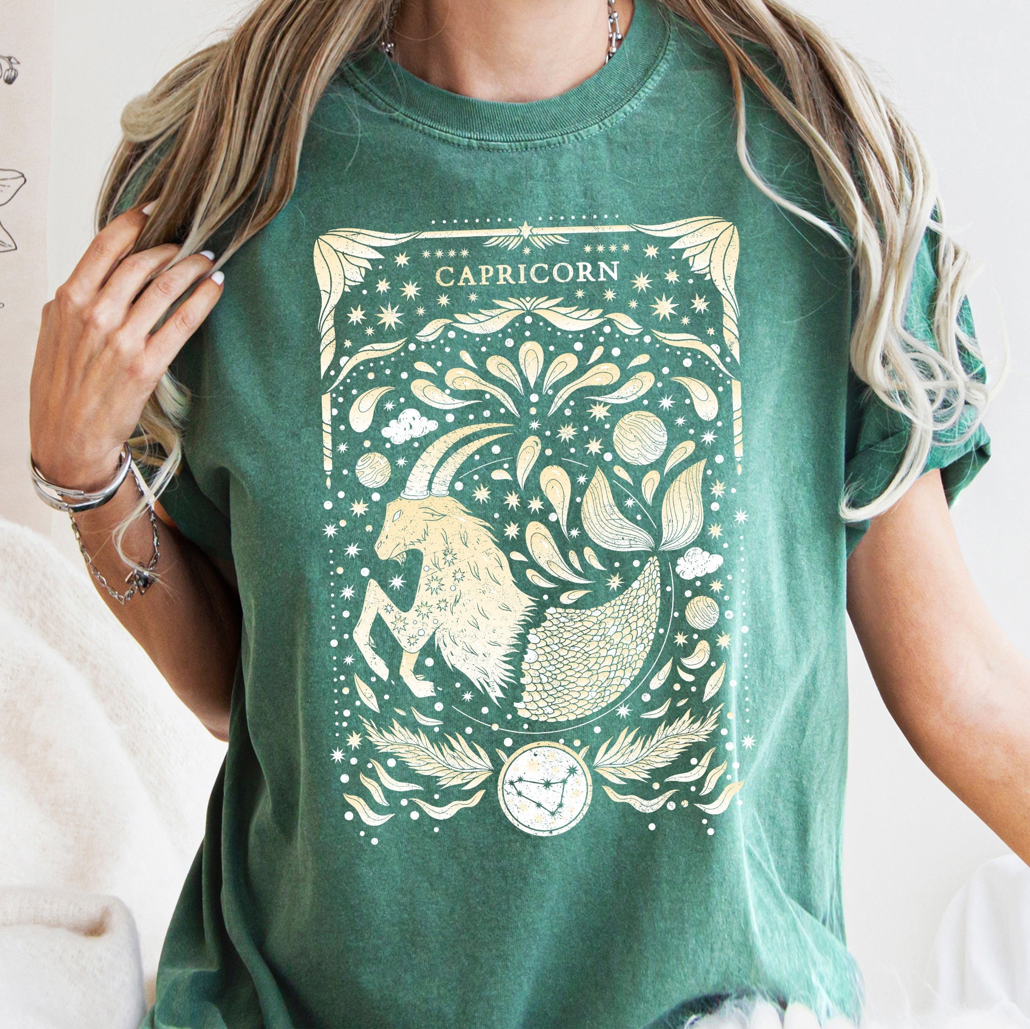 Capricorn Celestial Zodiac Horoscope Astrology Constellation Energy Star Alignment Comfort Colors Tee