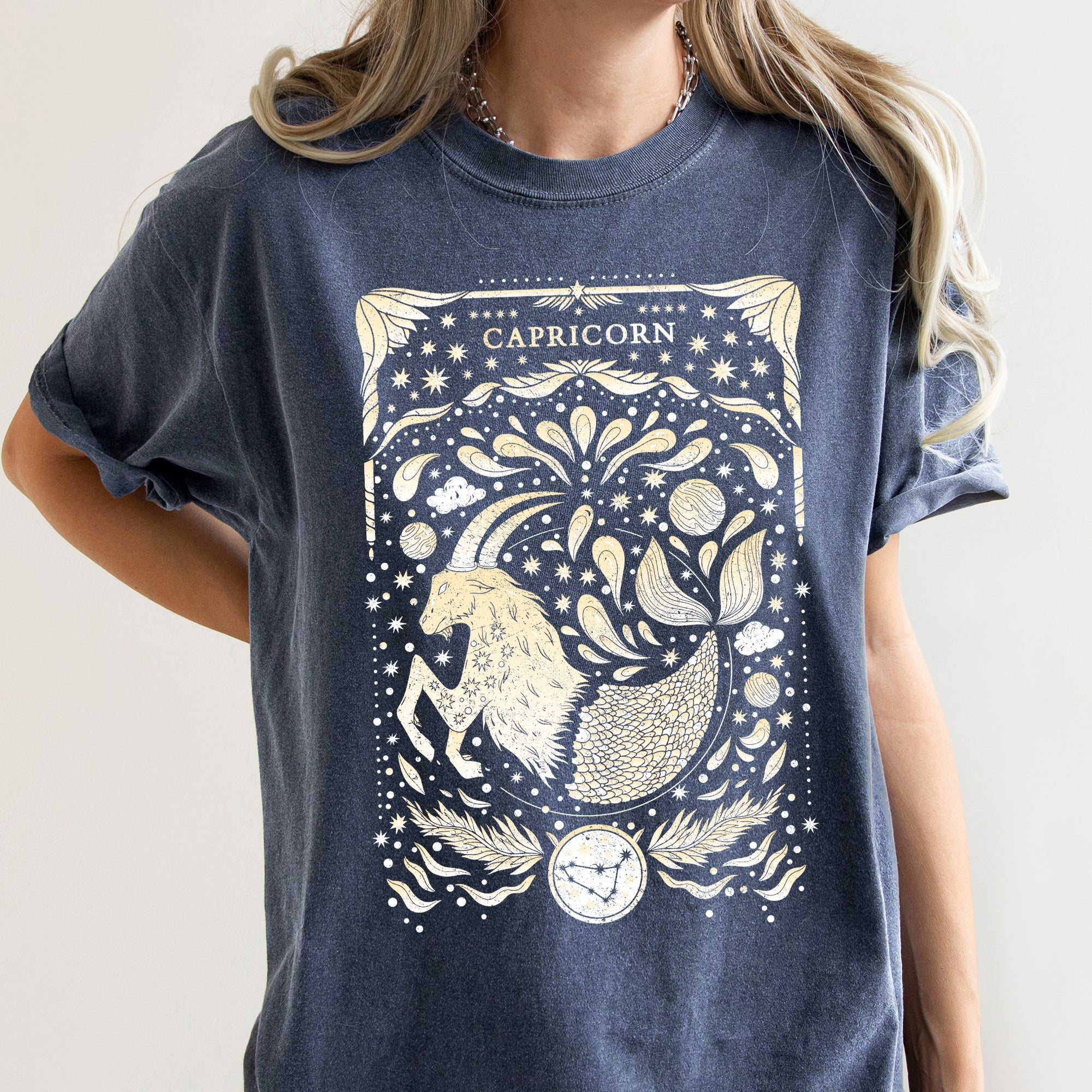 Capricorn Celestial Zodiac Horoscope Astrology Constellation Energy Star Alignment Comfort Colors Tee