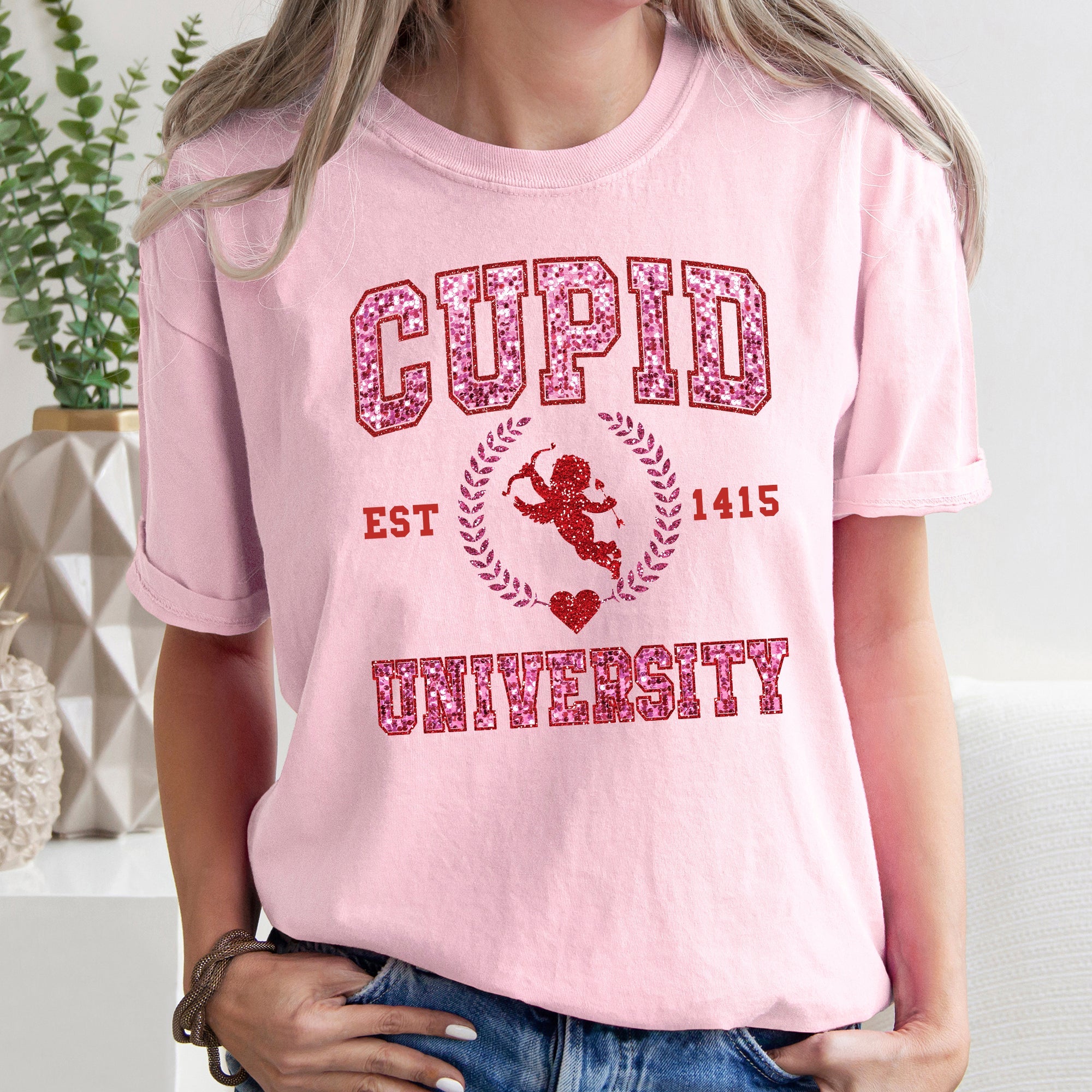 Cupid University Premium Vintage Comfort Colors Tee Valentines Day Edition For Lovers