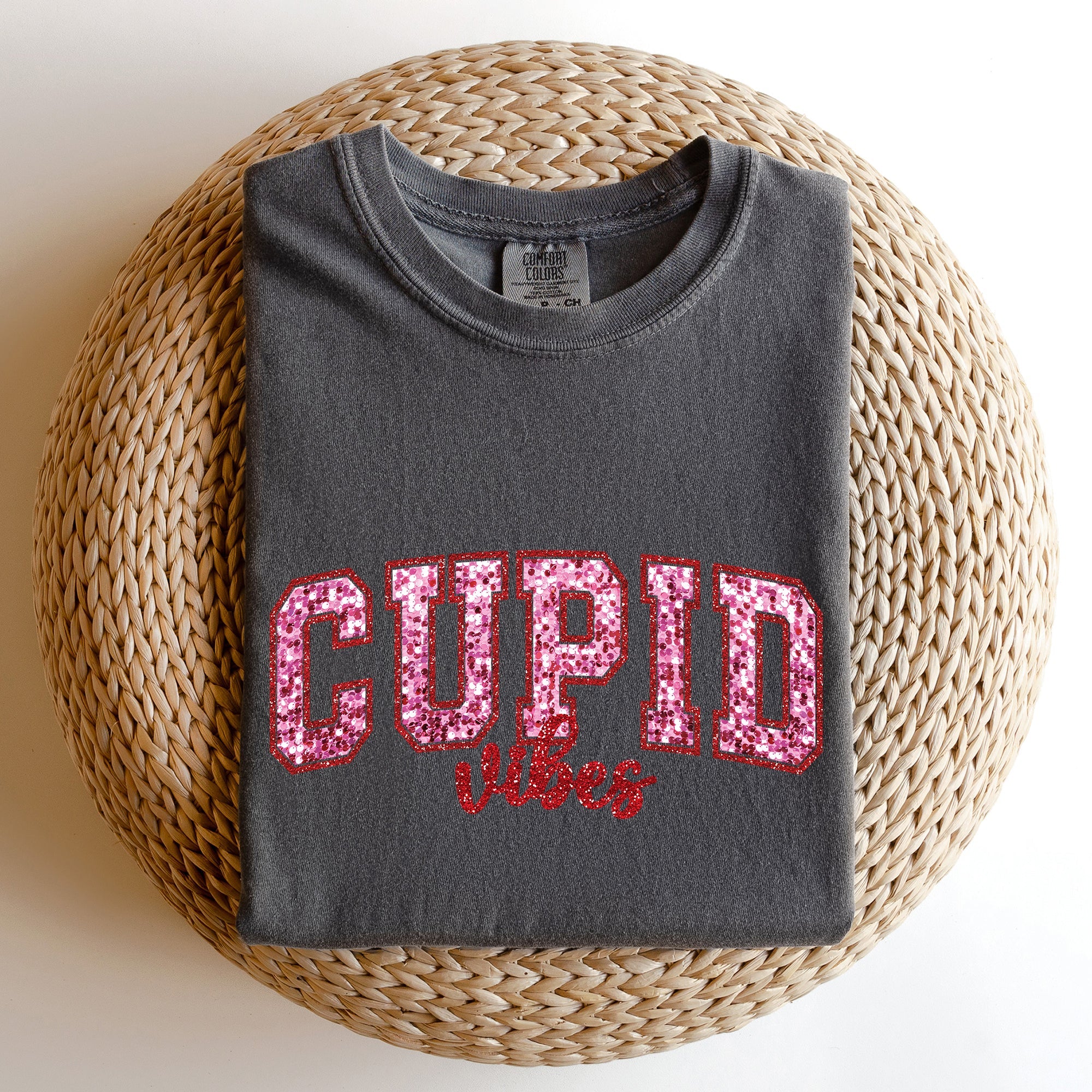 Cupid Vibes Collegiate Love Valentine's Day Vintage Nostalgia Edition Comfort Colors Tee