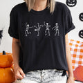 Flossing Skeletons Retro Halloween Spooky Design Illustration Comfort Colors Tee