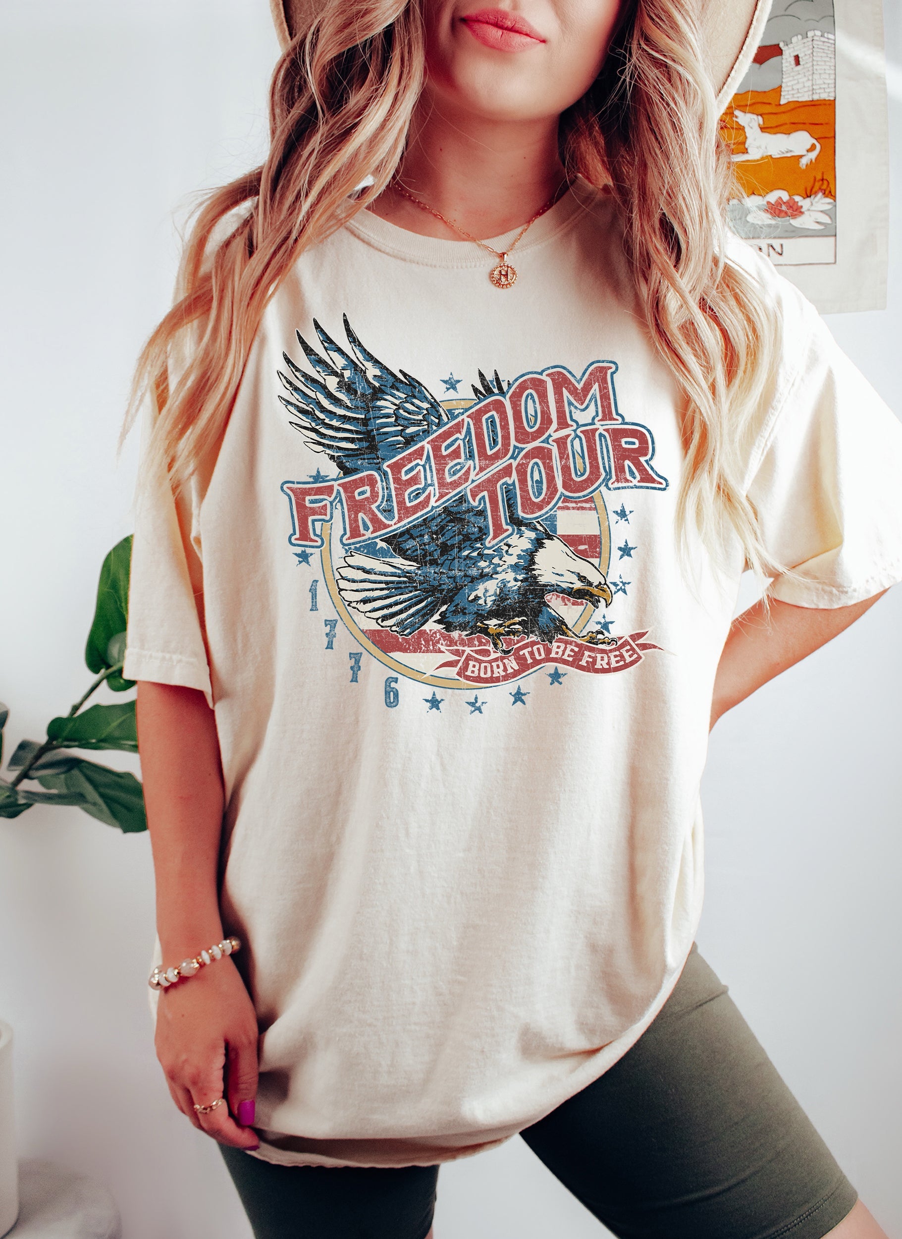 Freedom Tour Vintage Patriotic American Pride Edition Deluxe Collectors Limited Release Comfort Colors Tee