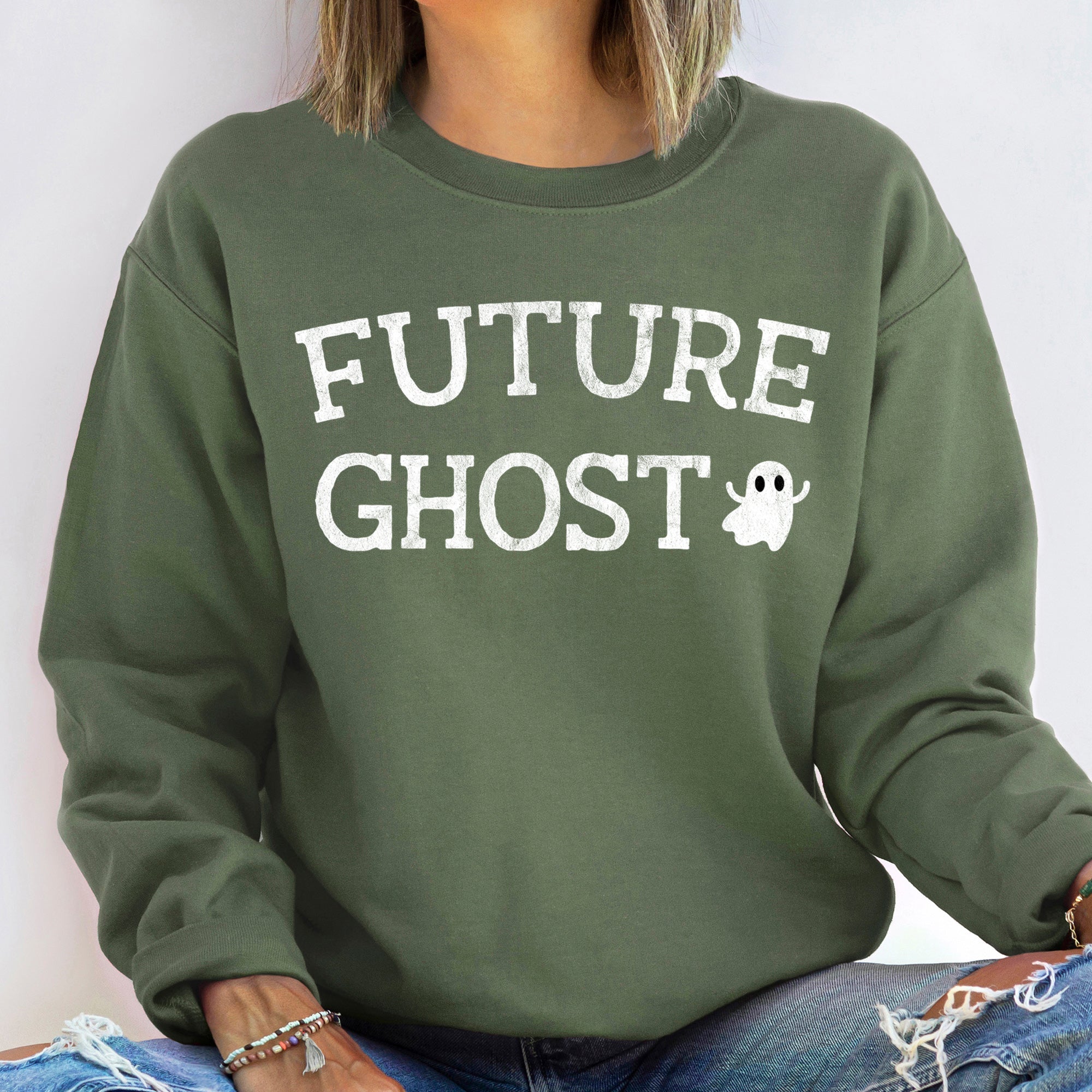 Future Ghost Vintage Halloween Nightscape Haunted Collection Limited Edition Sweatshirt