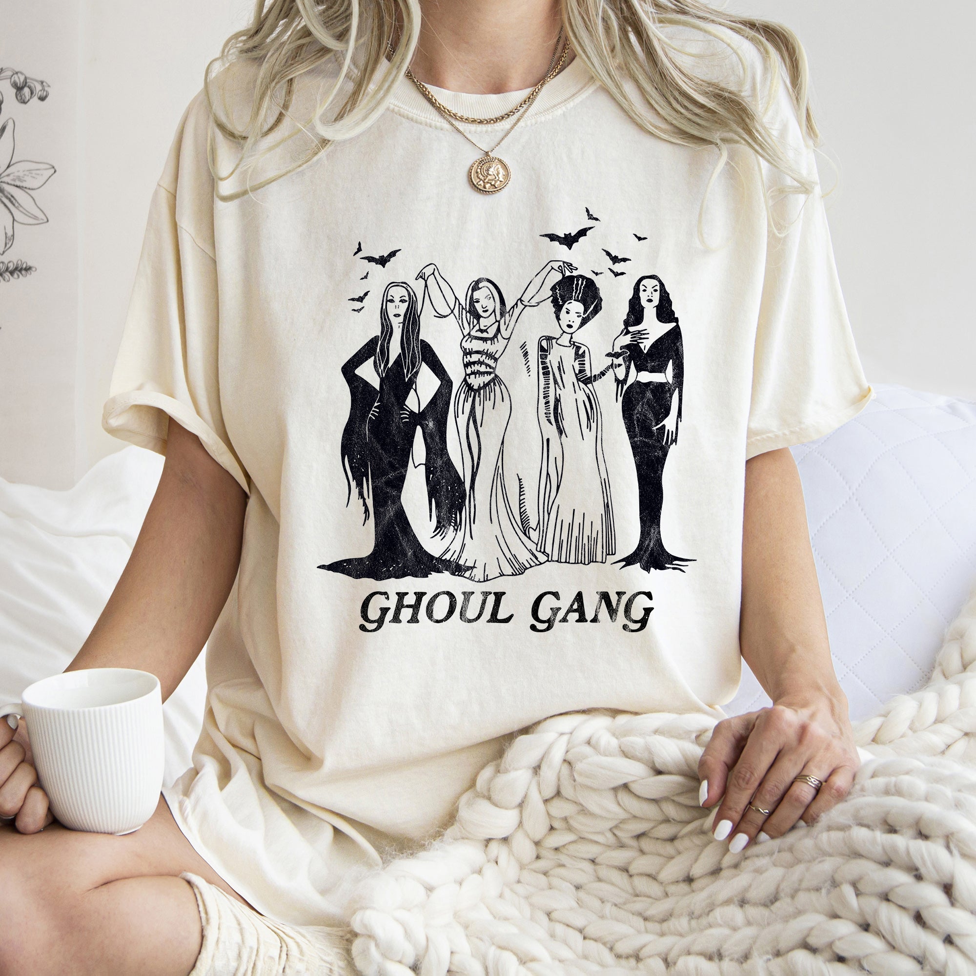Ghoul Gang Retro Halloween Vintage Skull Illustration Limited Edition Premium Comfort Colors Tee
