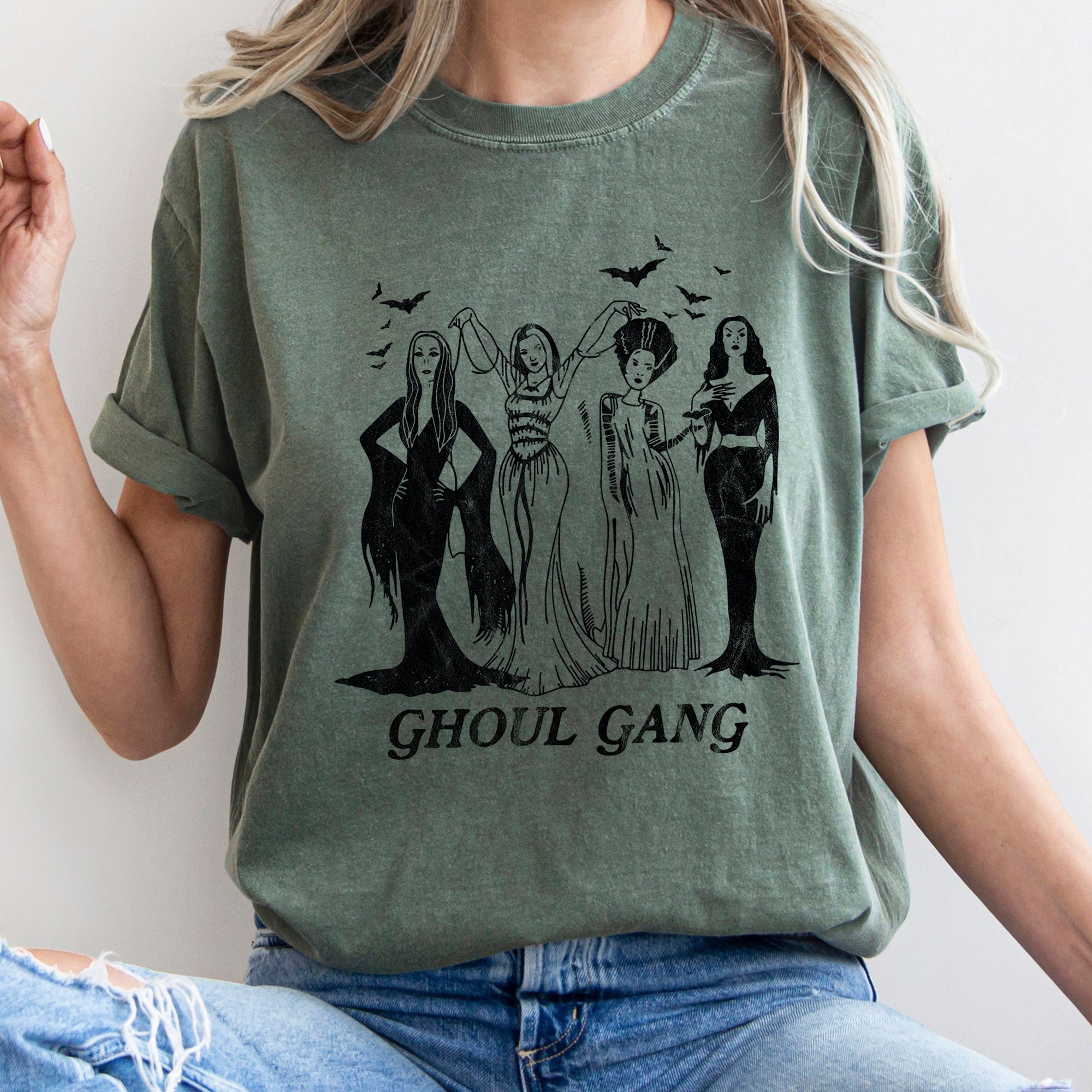 Ghoul Gang Retro Halloween Vintage Skull Illustration Limited Edition Premium Comfort Colors Tee